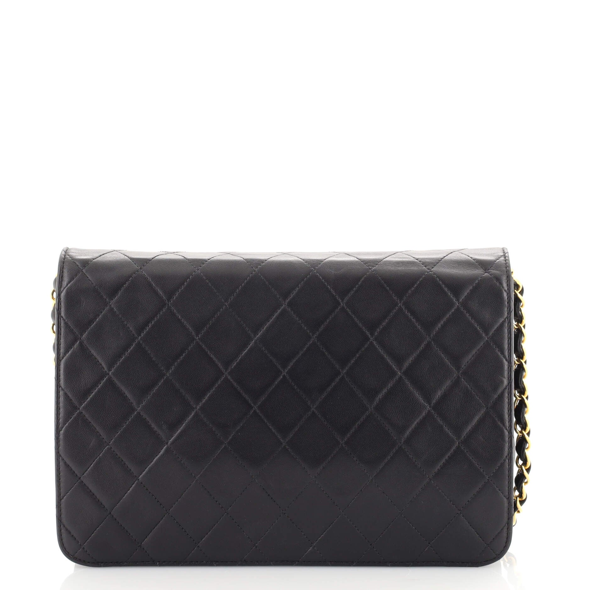Vintage Clutch with Chain Quilted Leather Medium