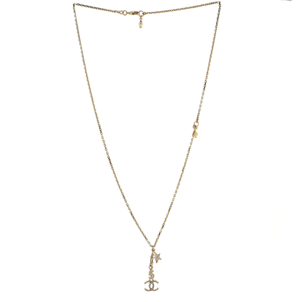 CC No.5  Pendant Necklace Metal with Crystals