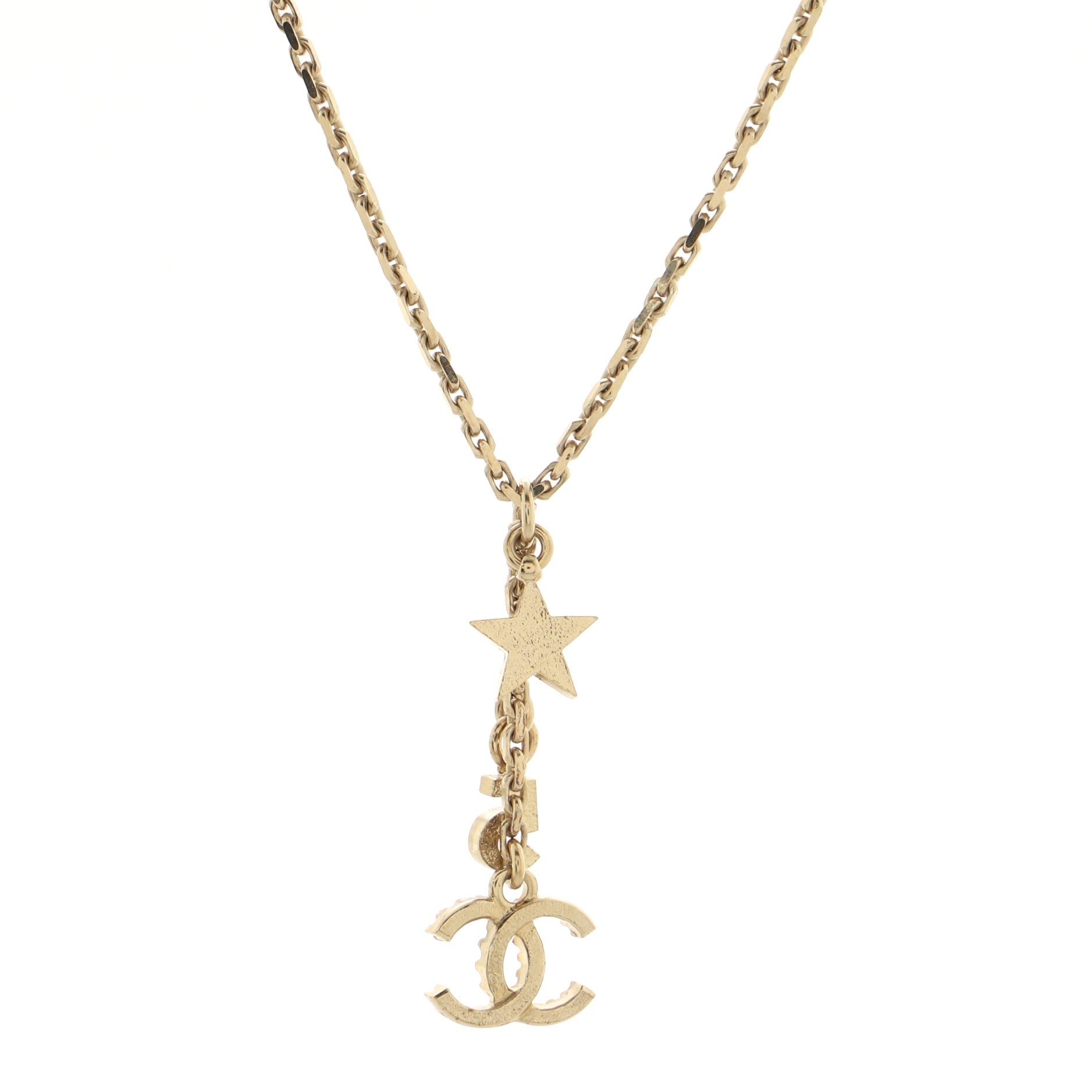 CC No.5  Pendant Necklace Metal with Crystals