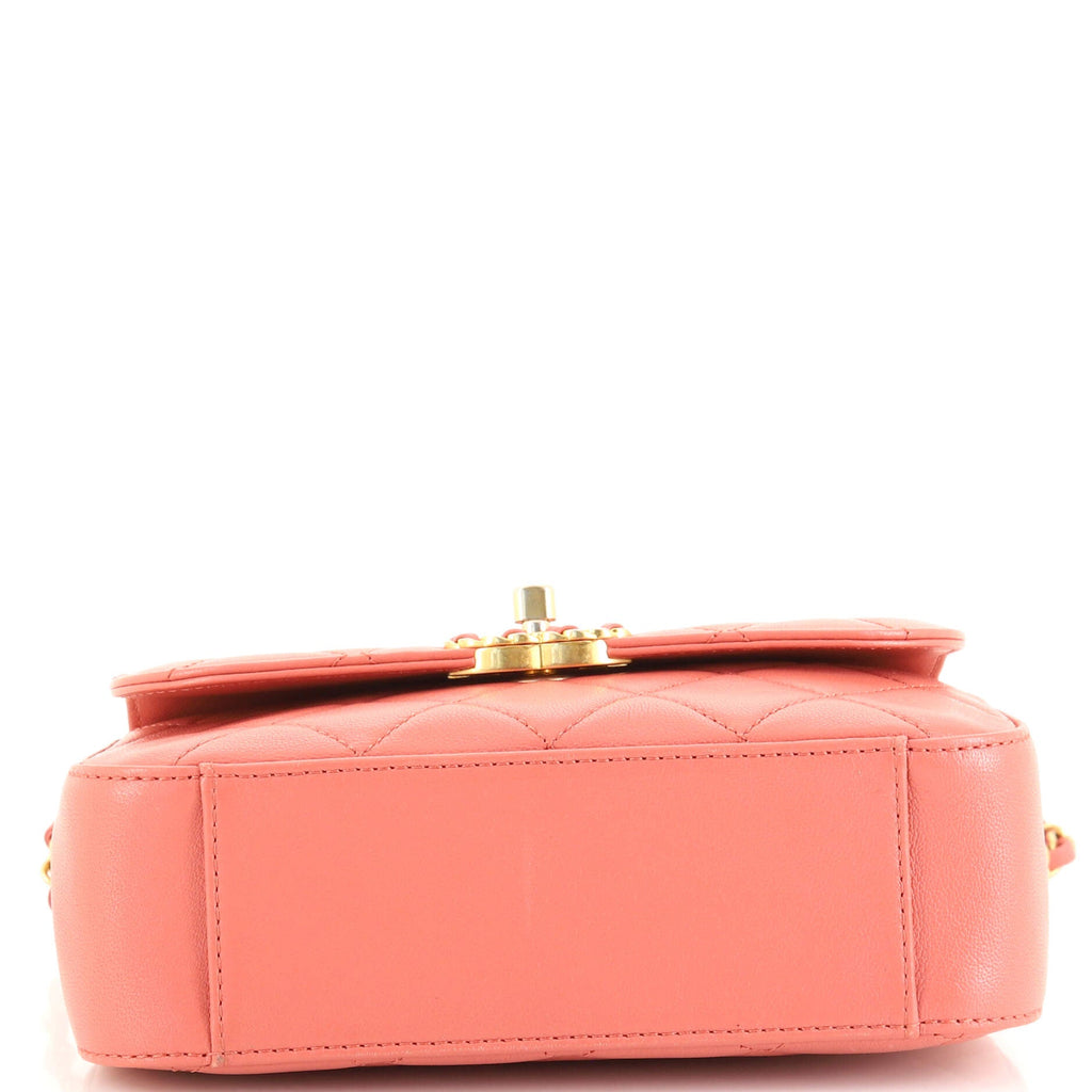 Chain Infinity Top Handle Bag Quilted Lambskin Mini