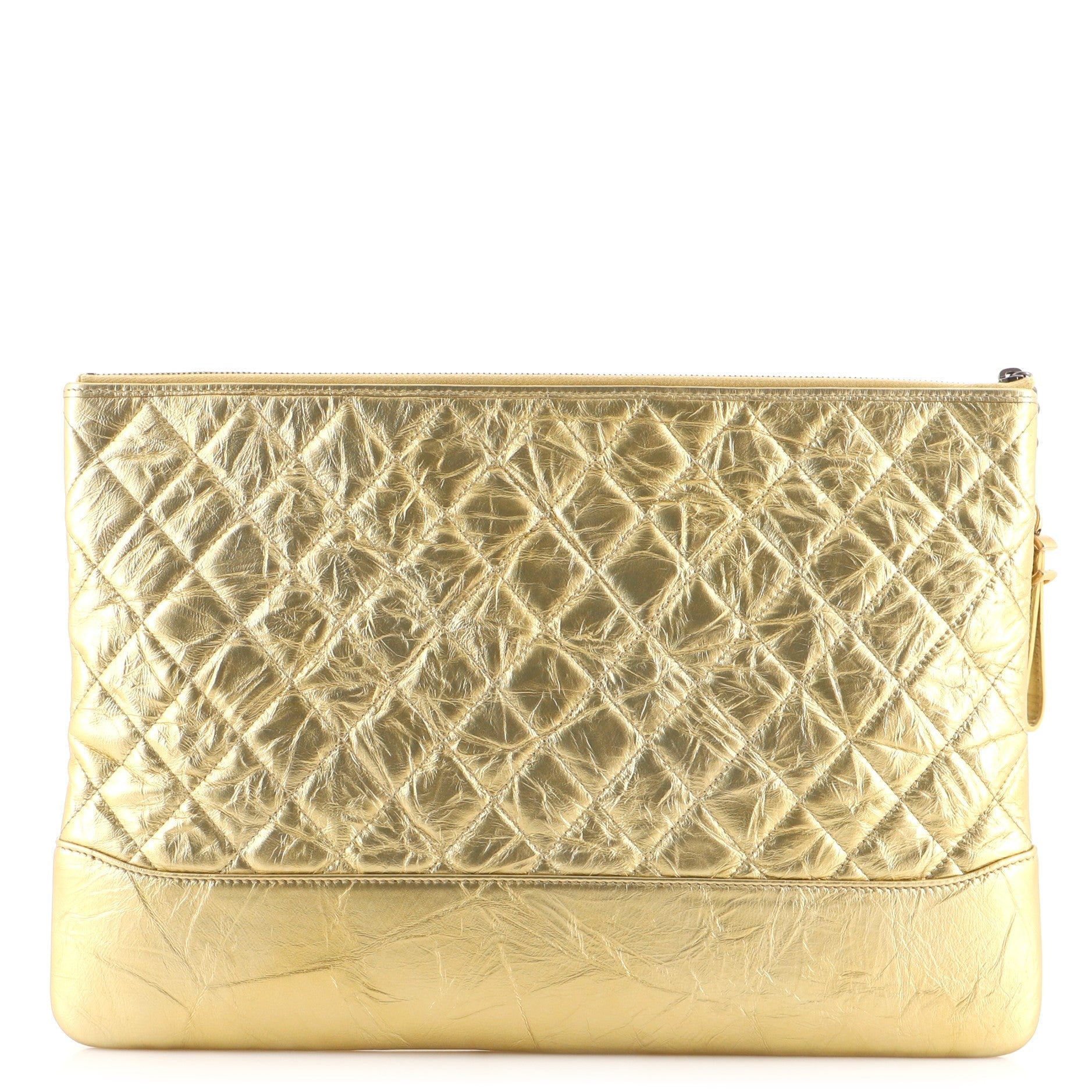 Gabrielle O Case Clutch Quilted Iridescent Calfskin Large