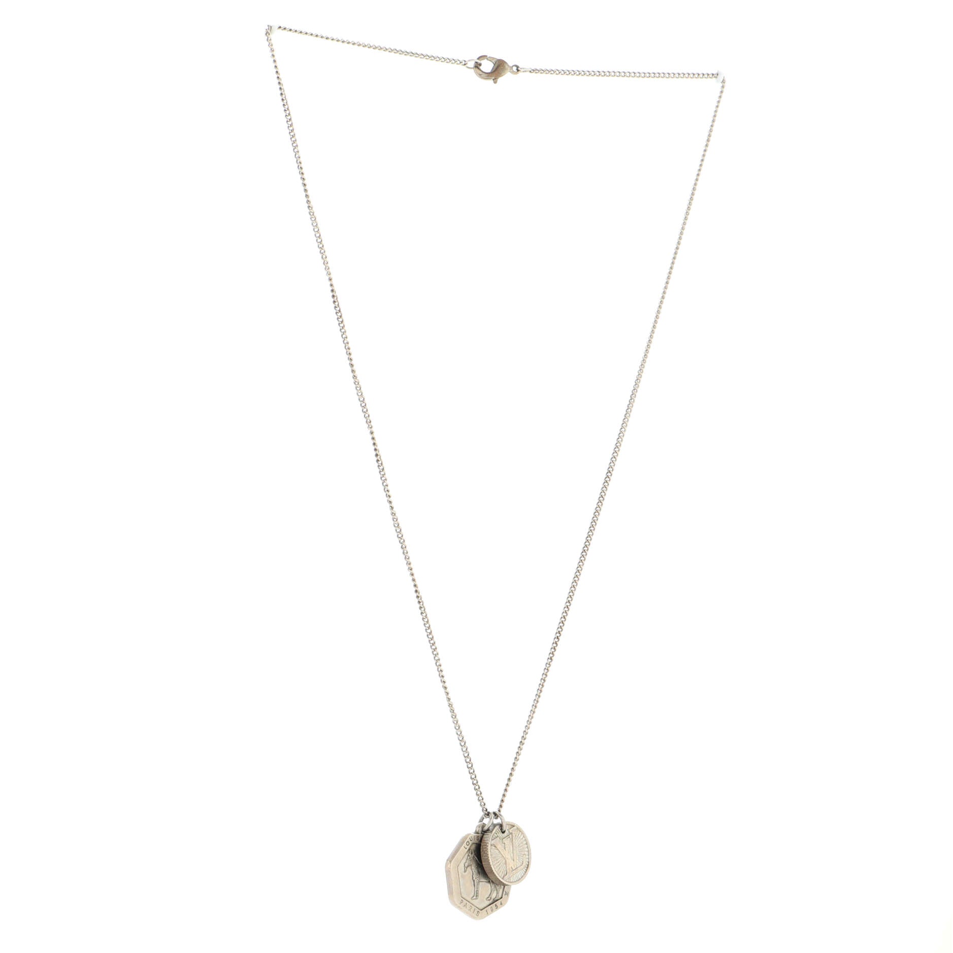 LV Zebra Pendant Necklace Engraved Metal