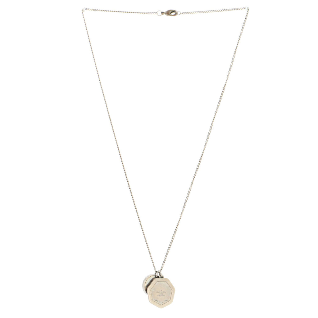 LV Zebra Pendant Necklace Engraved Metal
