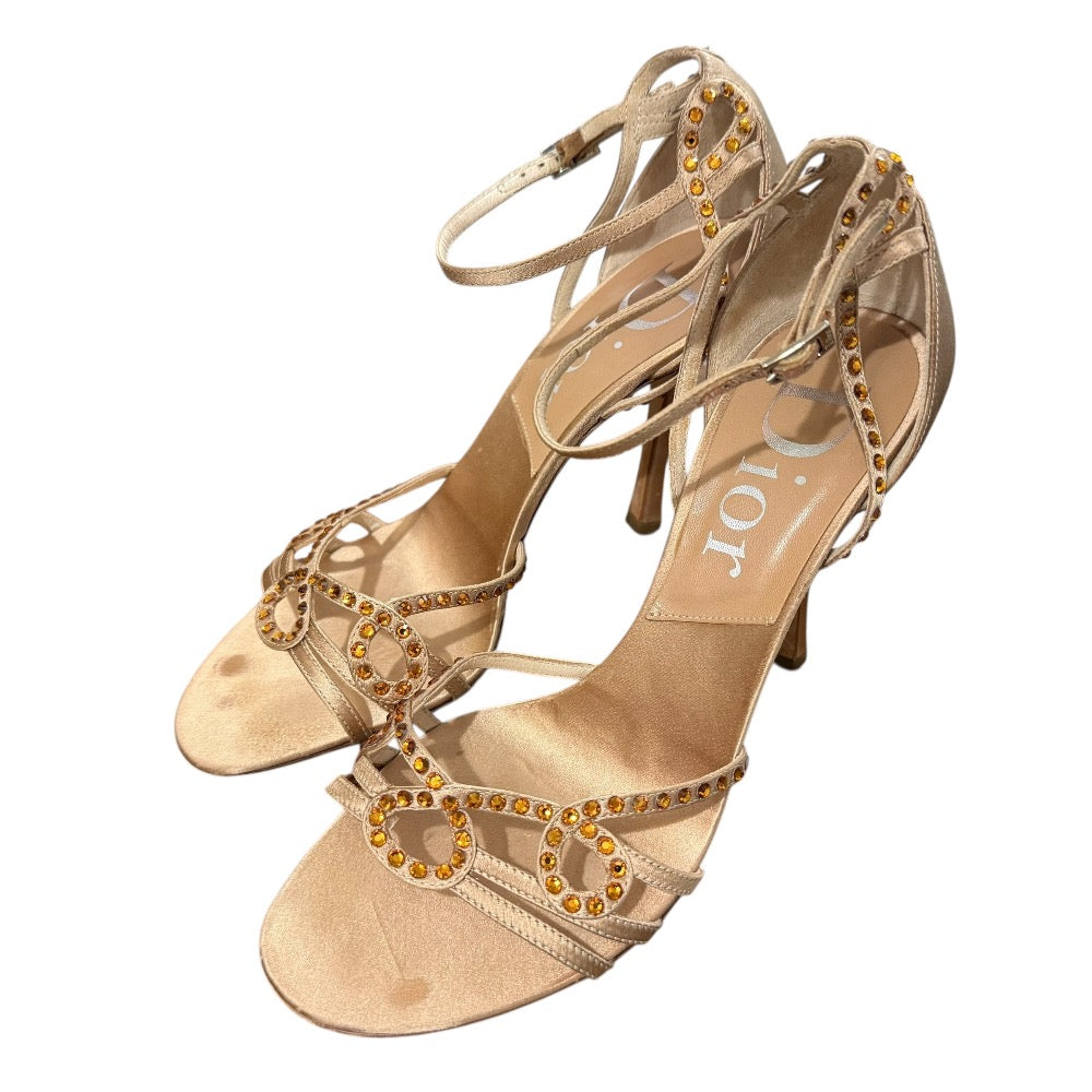 Christian Dior Satin Rhinestone Sandals