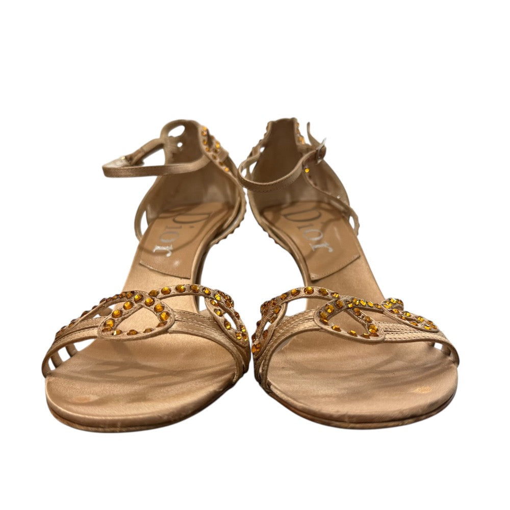 Christian Dior Satin Rhinestone Sandals