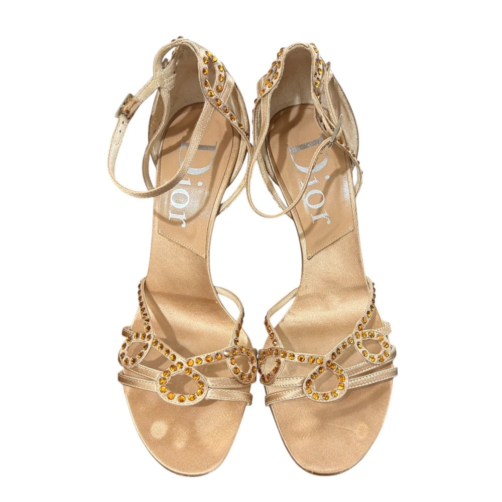 Christian Dior Satin Rhinestone Sandals