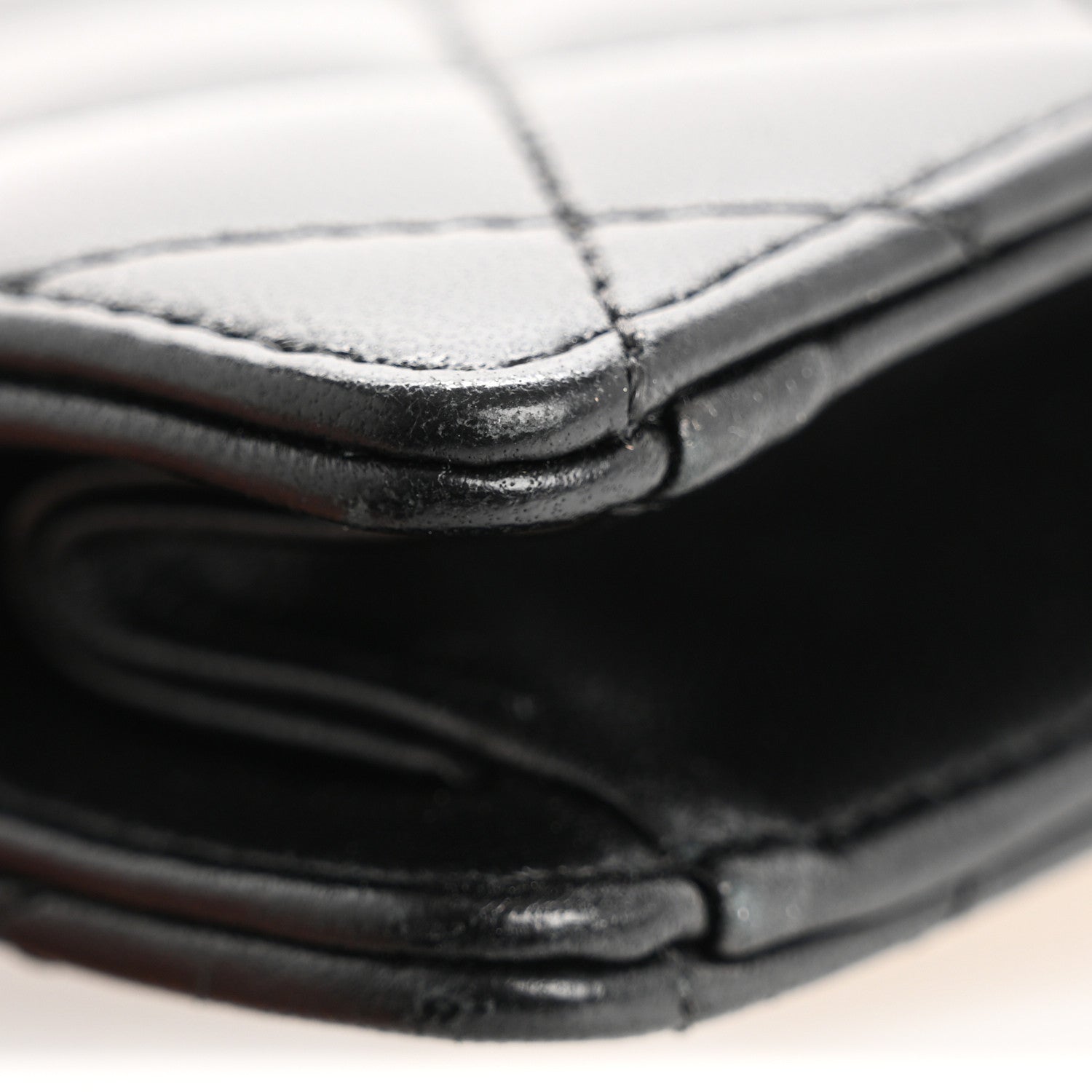 Lambskin Metallic Calfskin Crocodile Embossed Clutch Black Gold