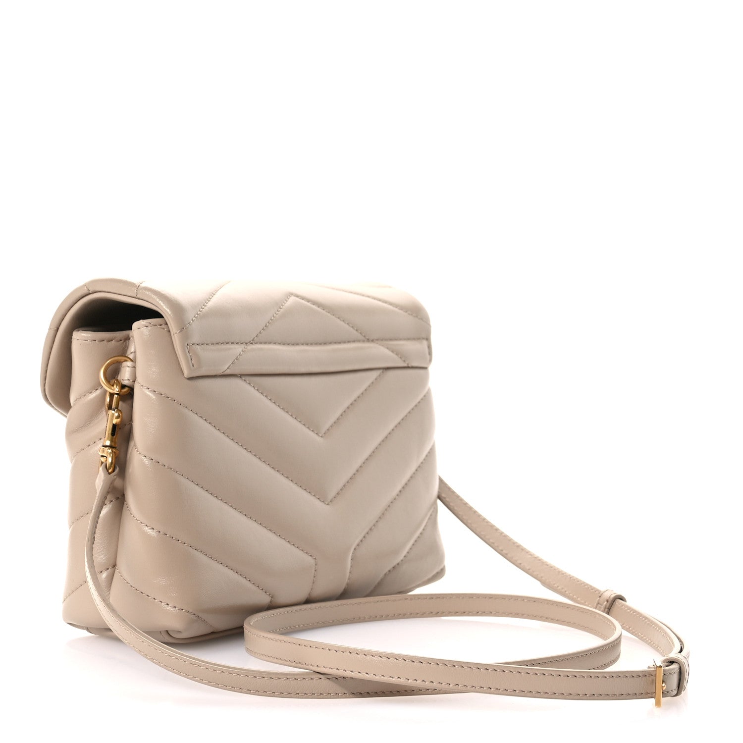 Calfskin Y Quilted Monogram Toy Loulou Crossbody Bag Dark Beige