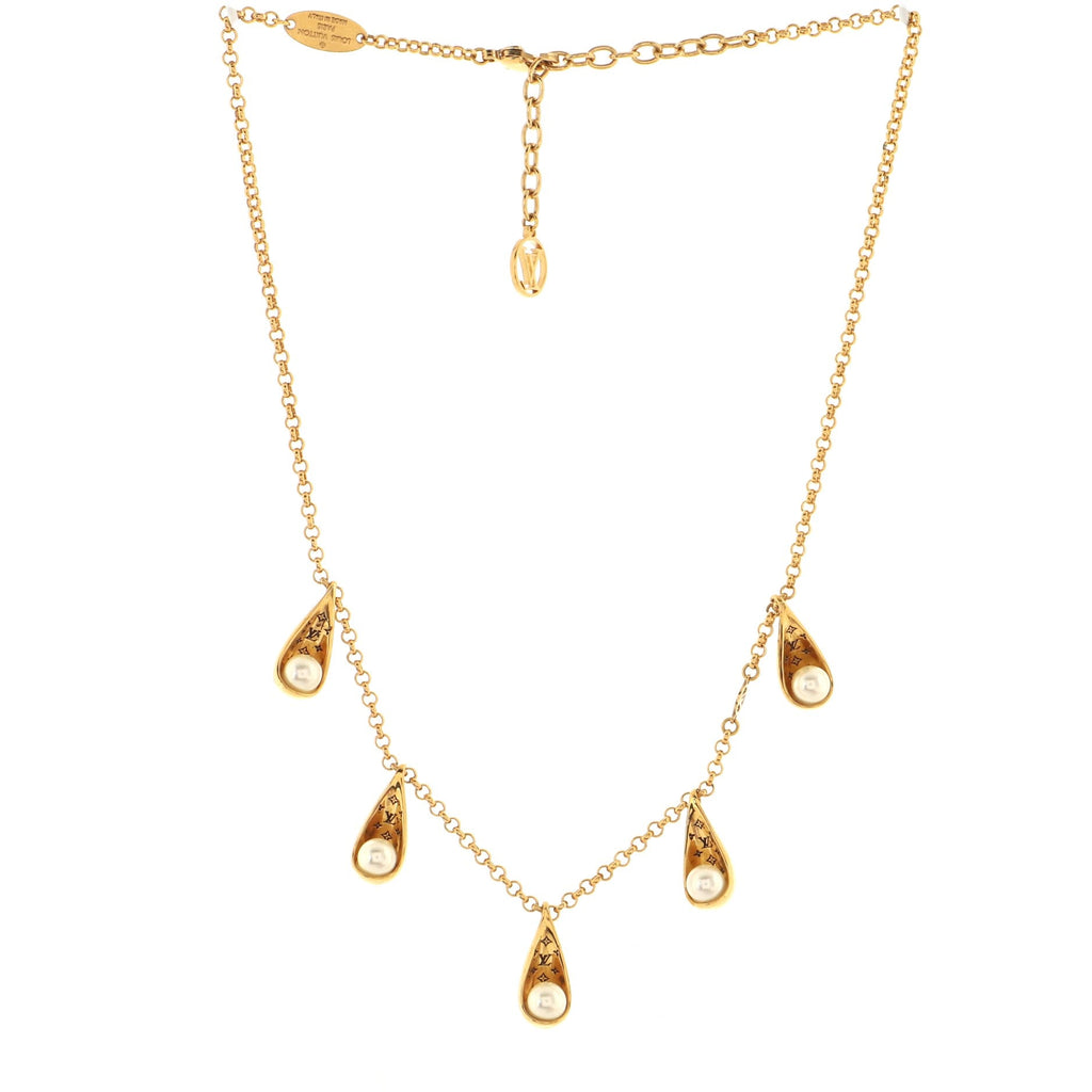 Pearlygram Supple Necklace Metal with Faux Pearls