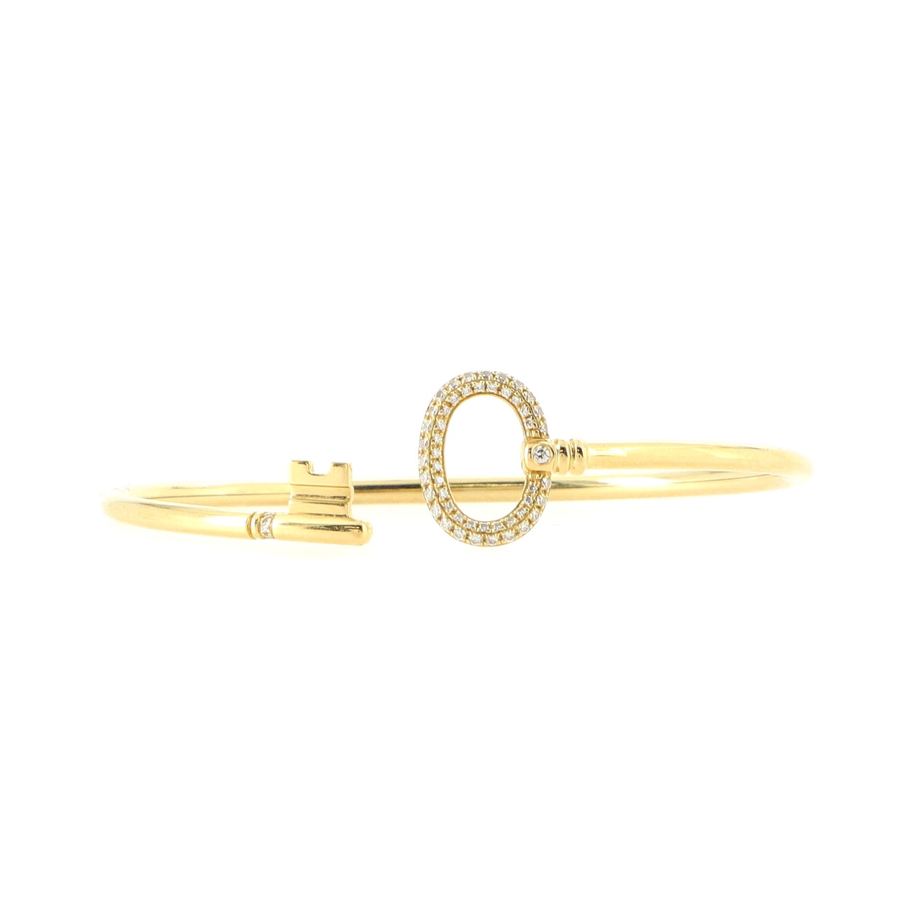 Key Wire Bracelet 18K Yellow Gold with Pave Diamonds