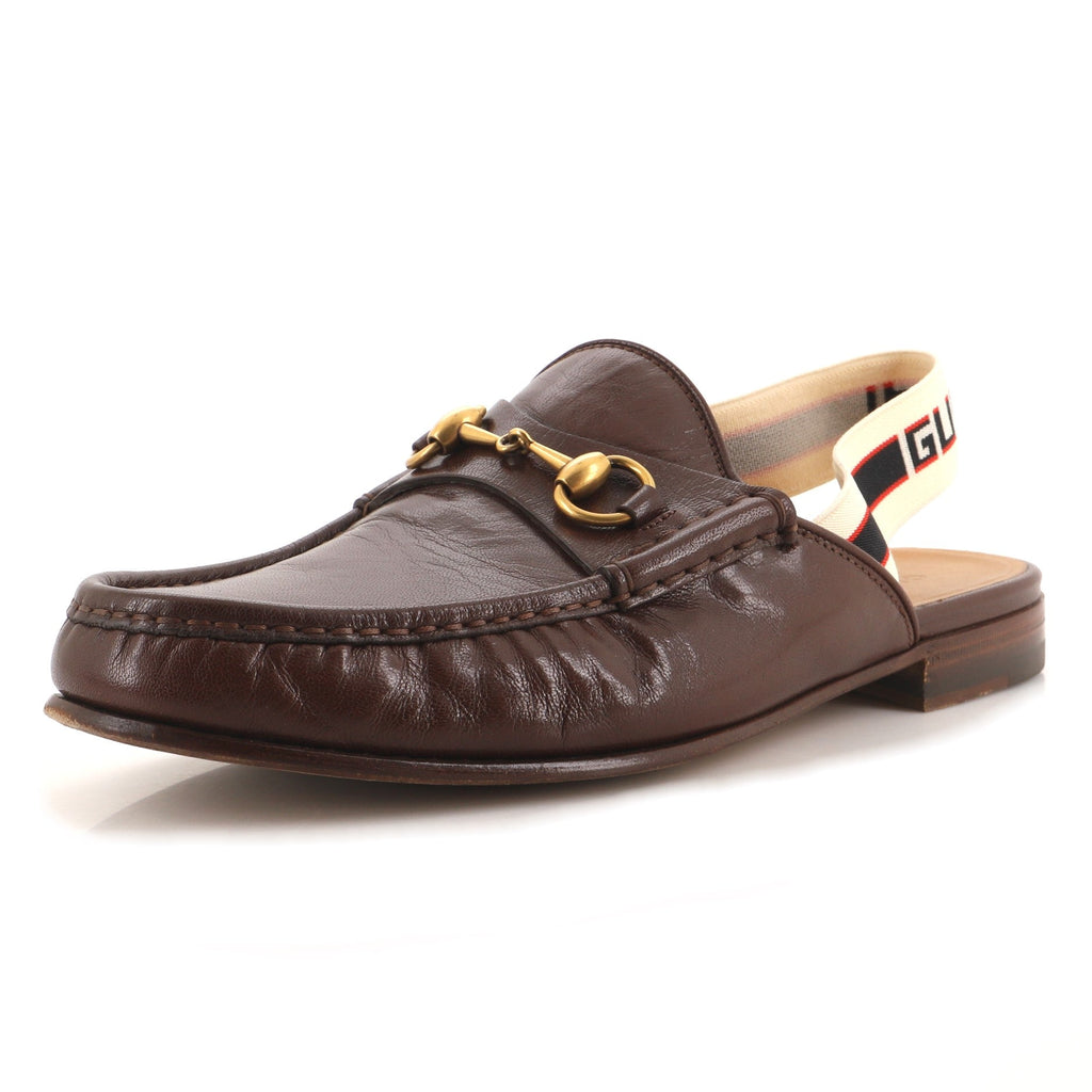 Women's Slingback Horsebit Loafers Leather with Elastic