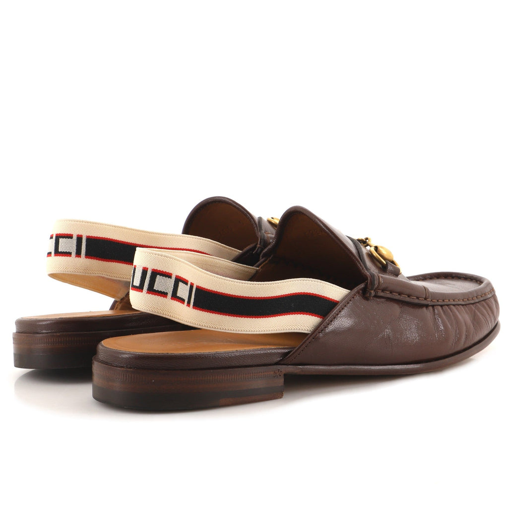 Women's Slingback Horsebit Loafers Leather with Elastic