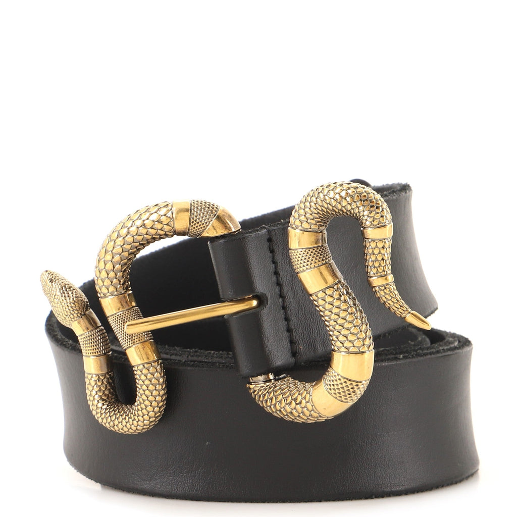Snake Buckle Belt Leather Wide 95
