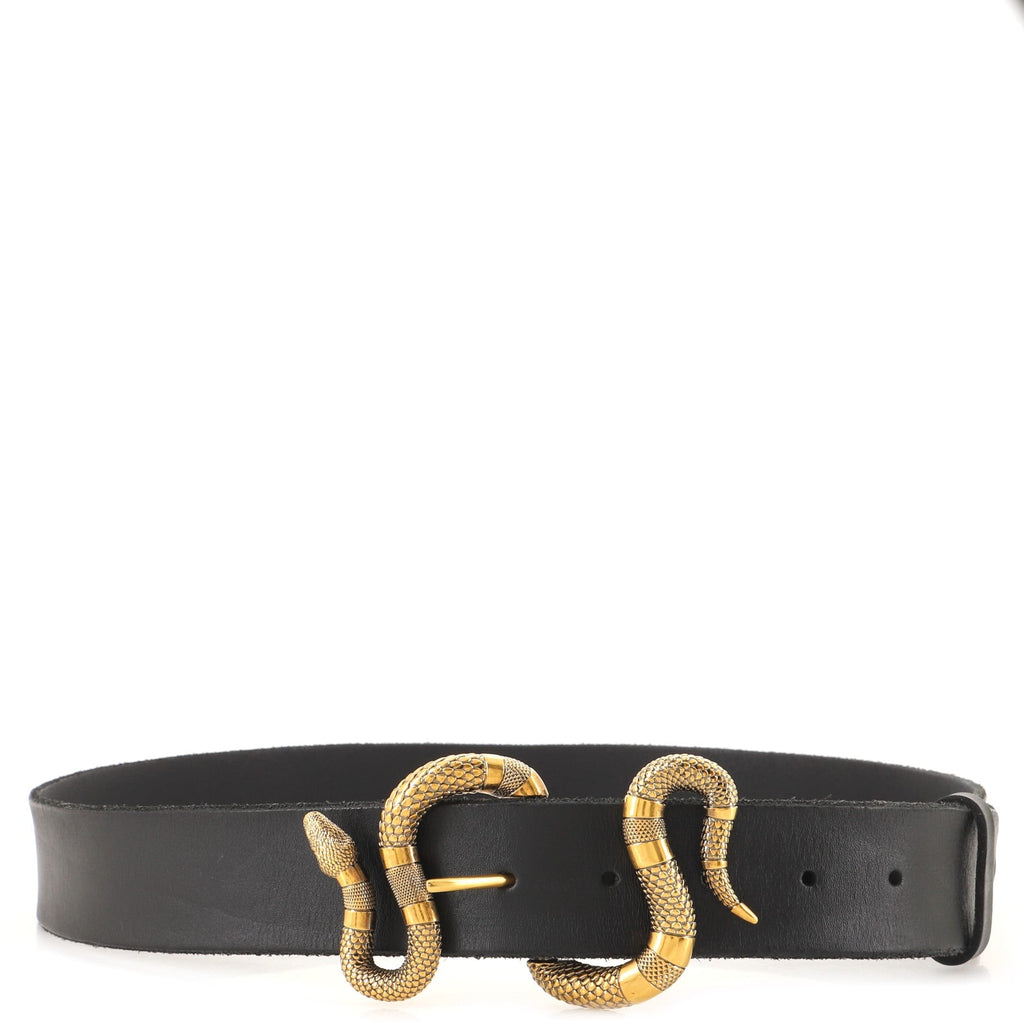Snake Buckle Belt Leather Wide 95