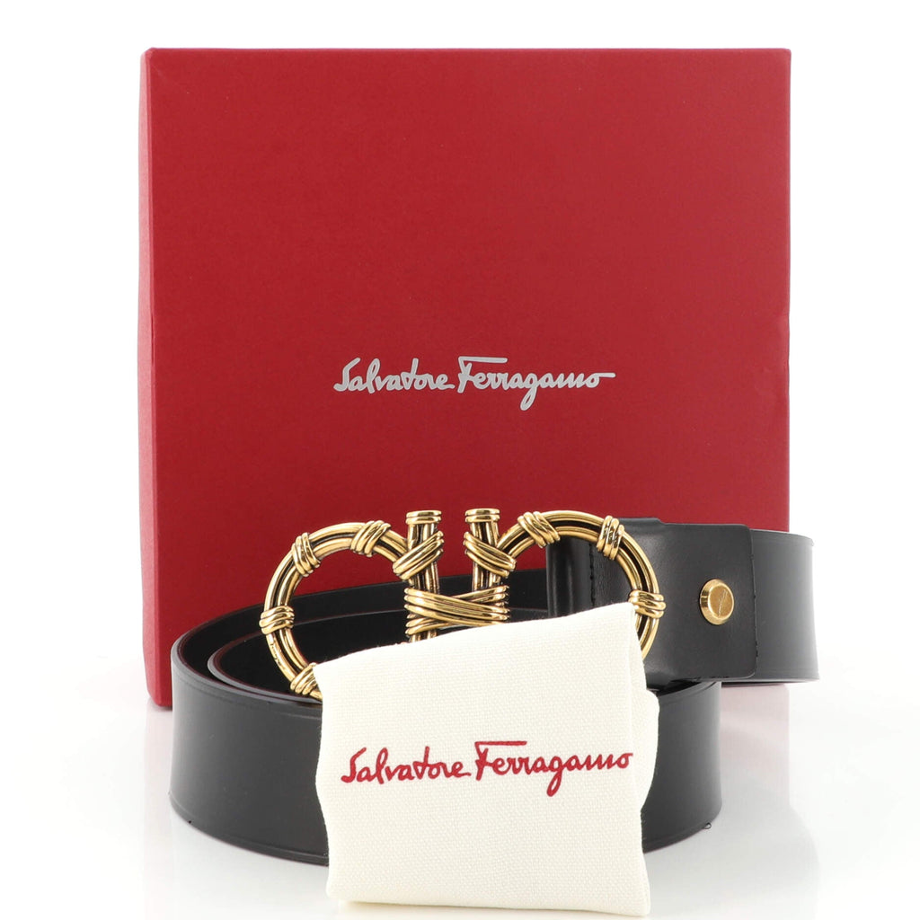 Gancini Belt Leather Wide 90