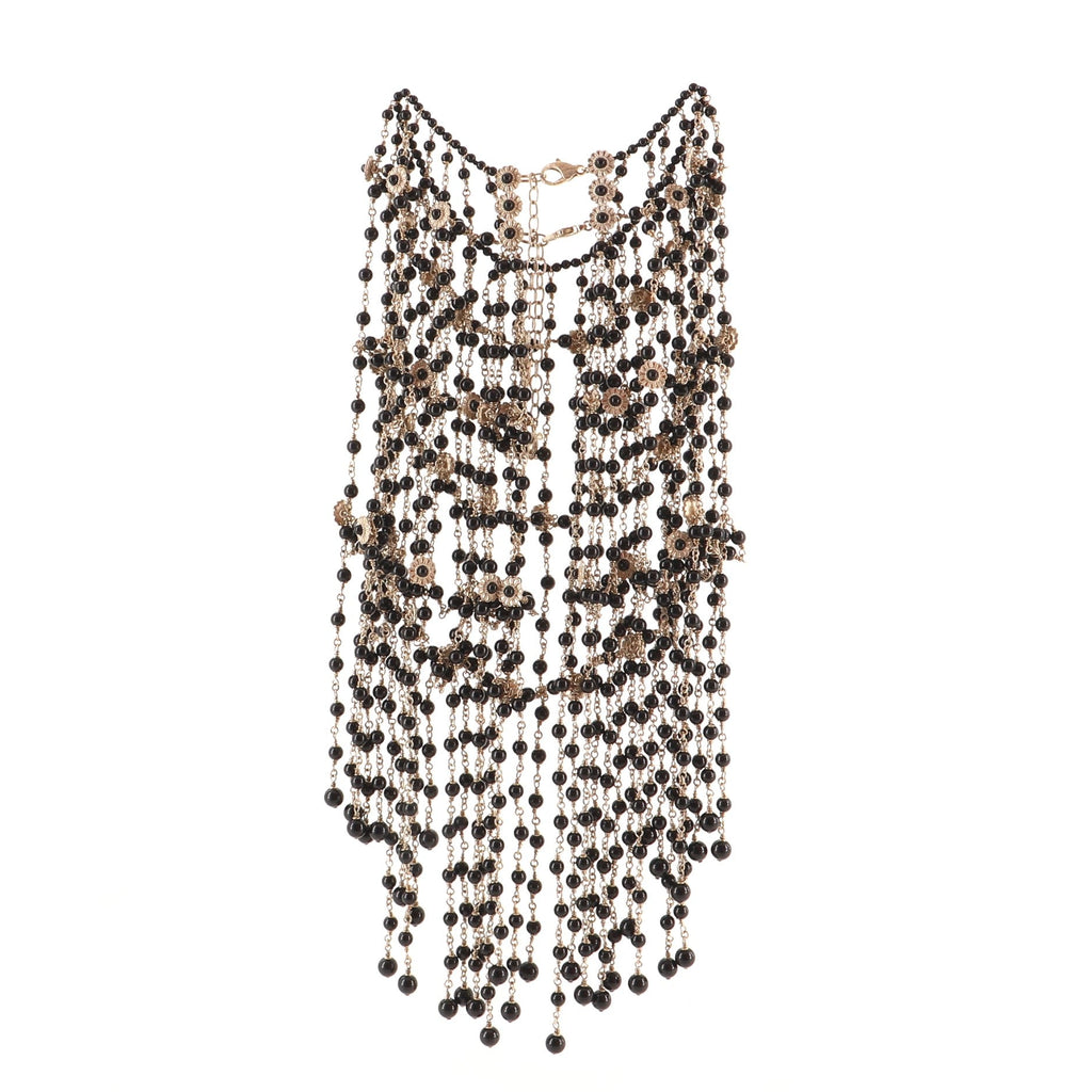 Paris in Rome Cape Necklace Metal and Beads