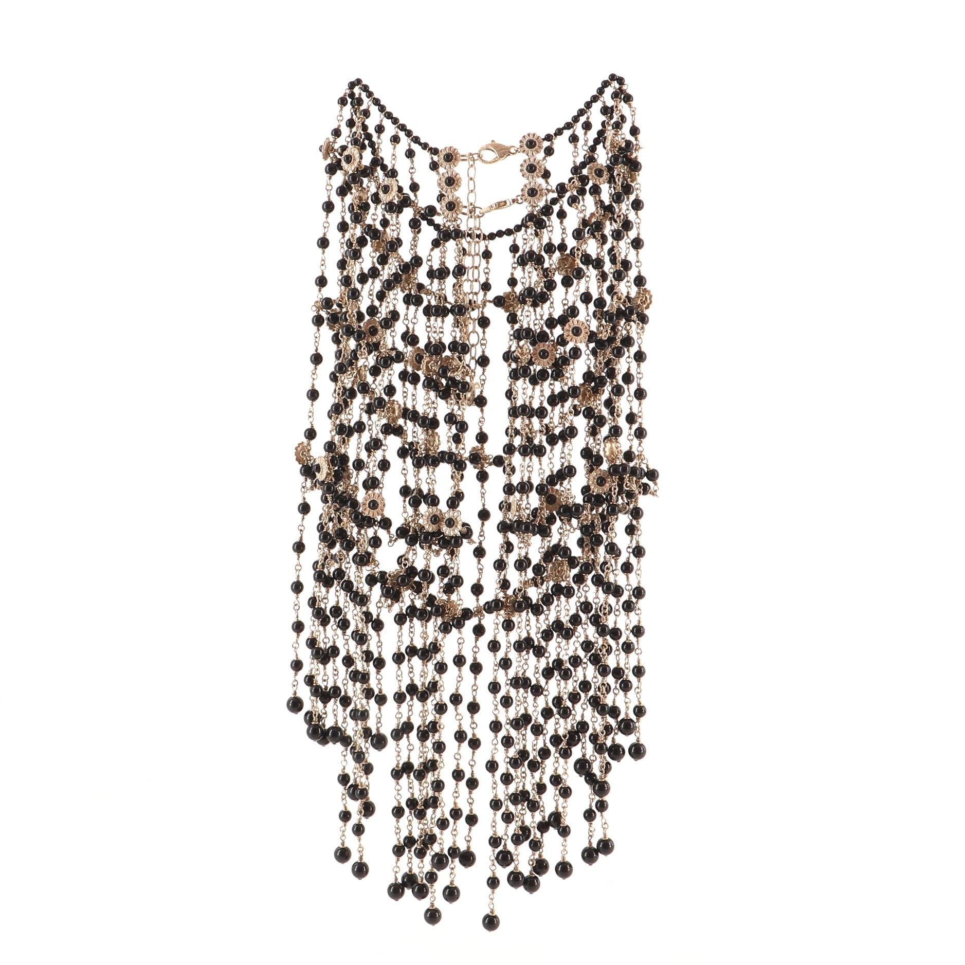 Paris in Rome Cape Necklace Metal and Beads