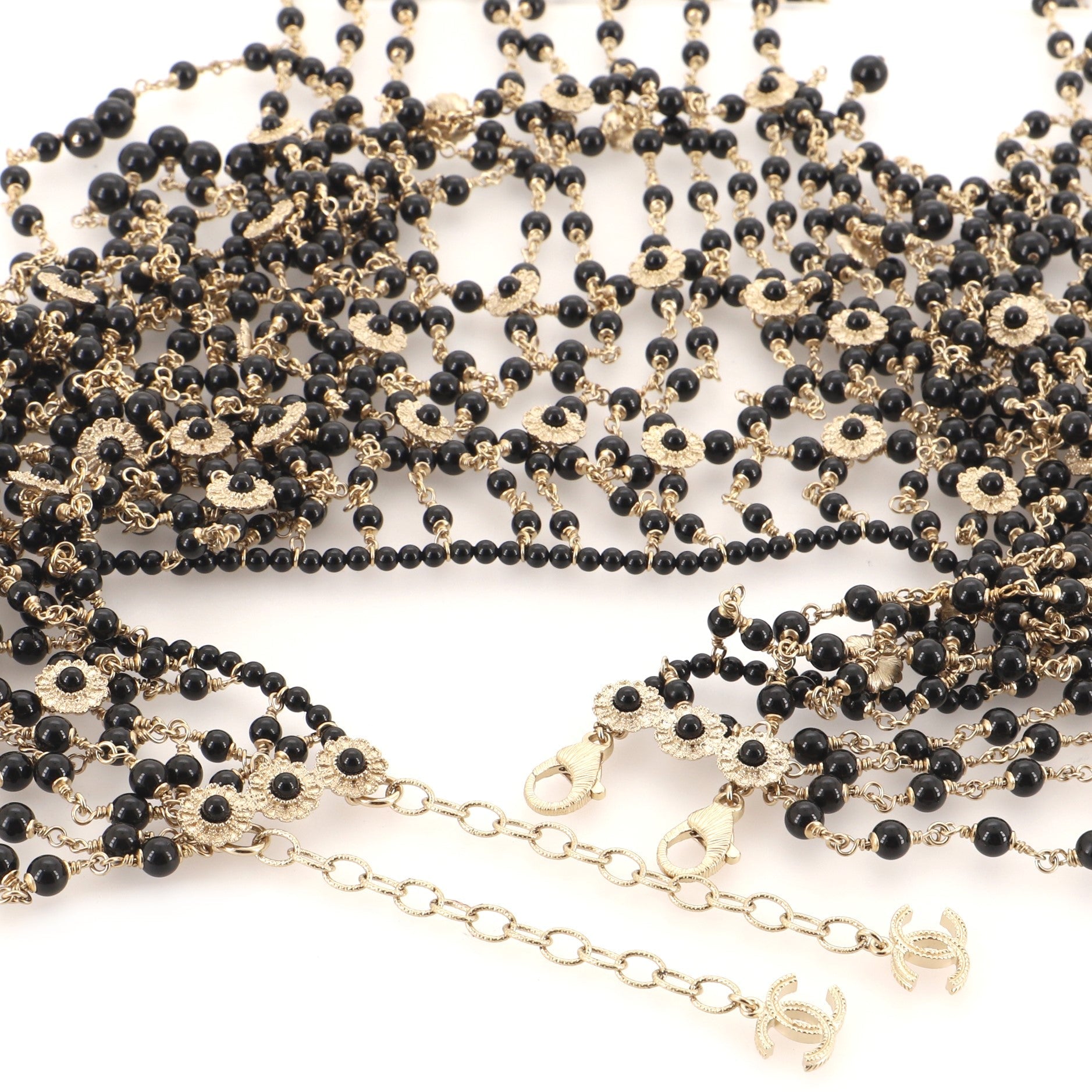 Paris in Rome Cape Necklace Metal and Beads