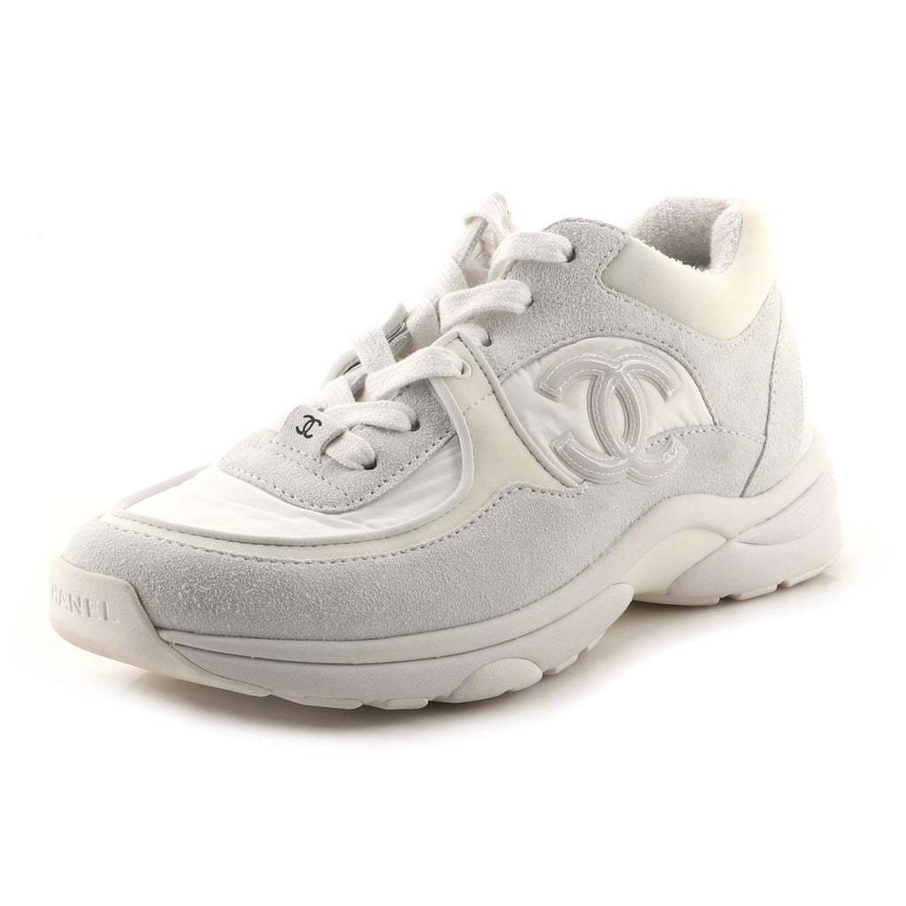 Women's CC Low-Top Sneakers Leather and Fabric with Suede