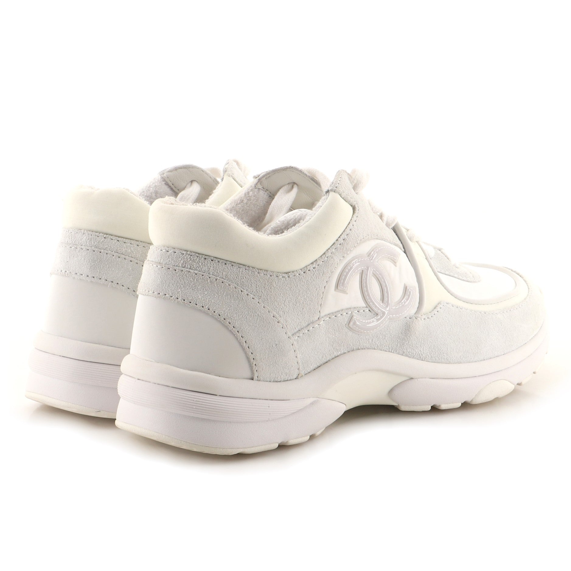 Women's CC Low-Top Sneakers Leather and Fabric with Suede