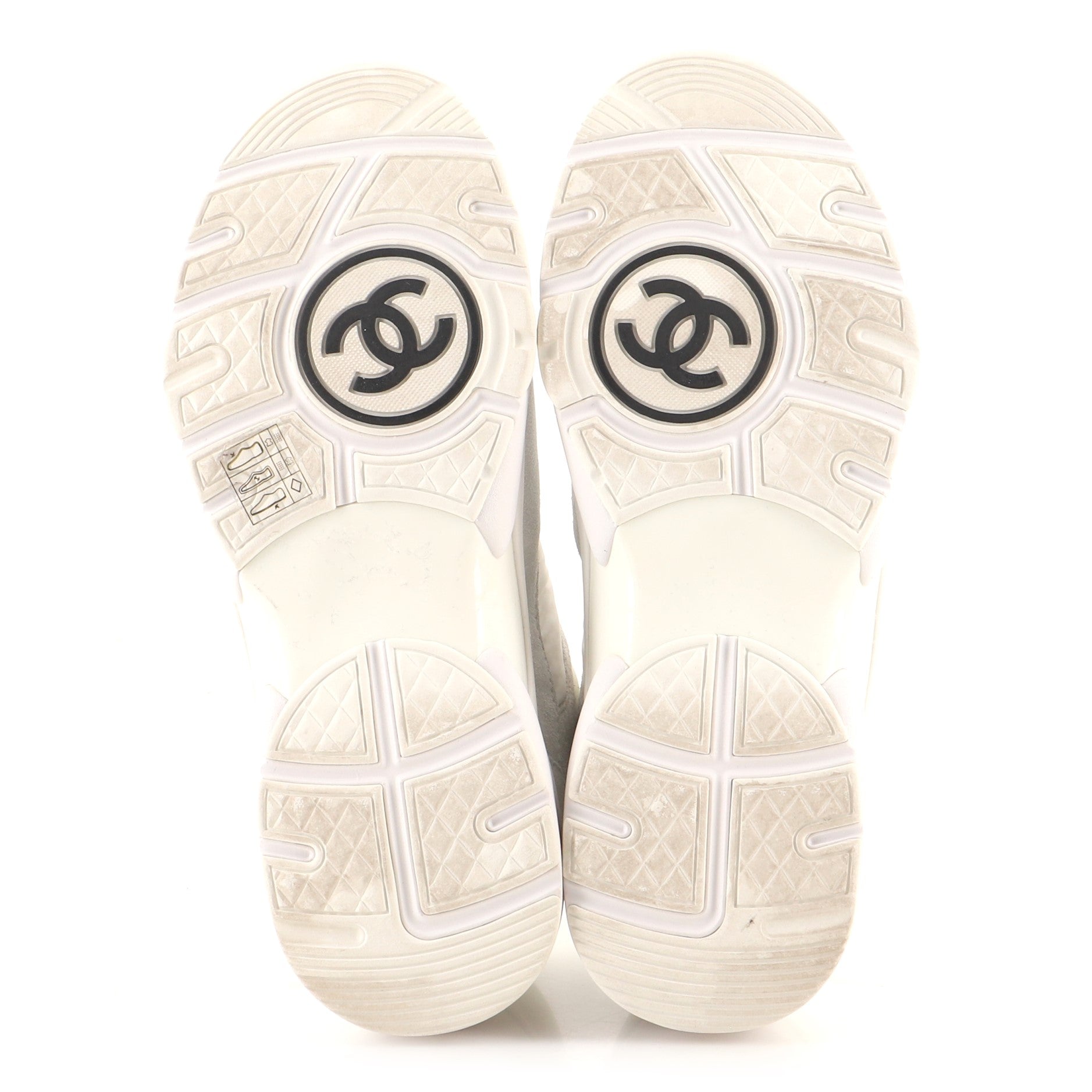 Women's CC Low-Top Sneakers Leather and Fabric with Suede