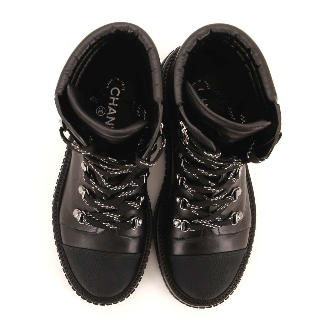 Women's Cap Toe Combat Boots Quilted Leather