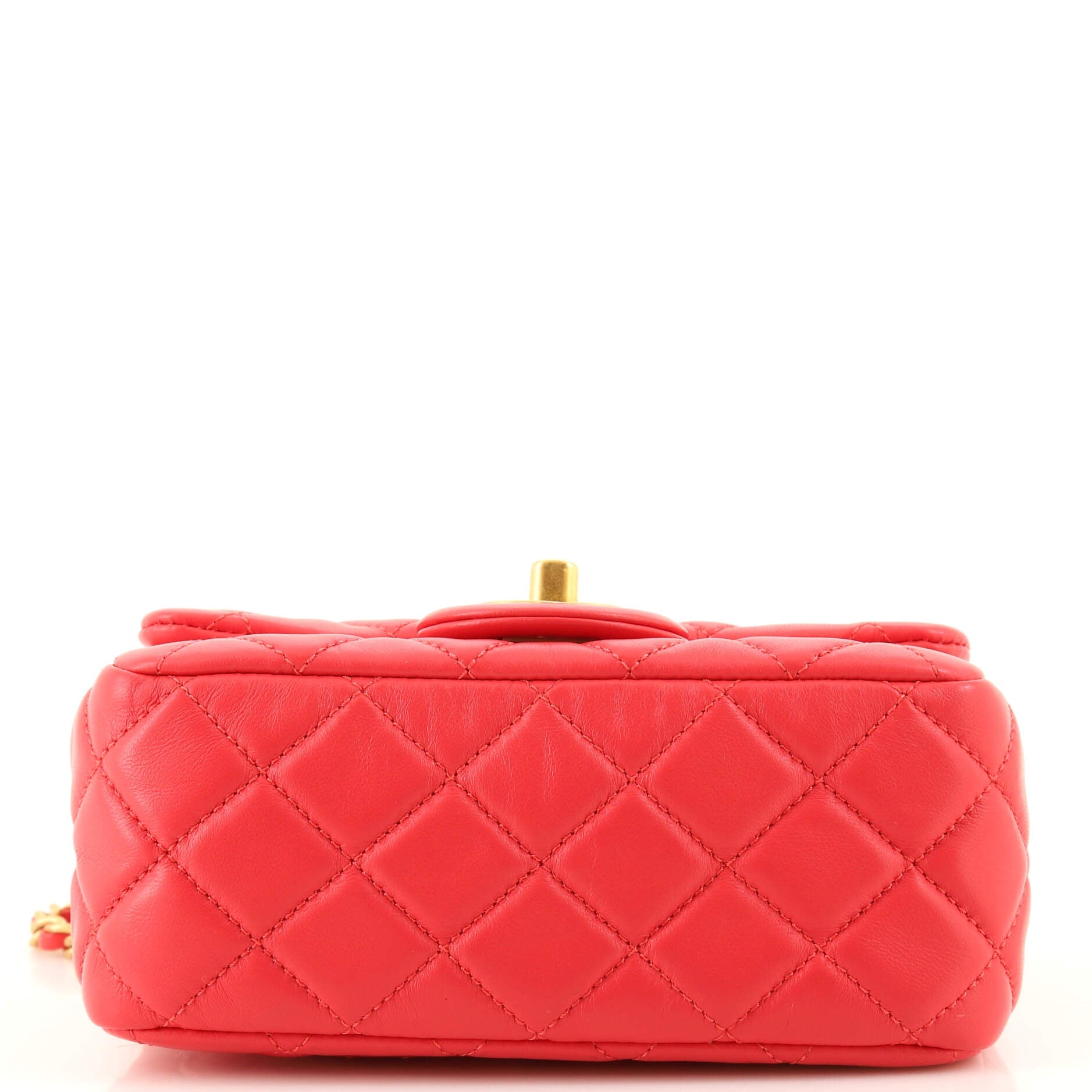 Pearl Crush Square Flap Bag Quilted Lambskin Mini