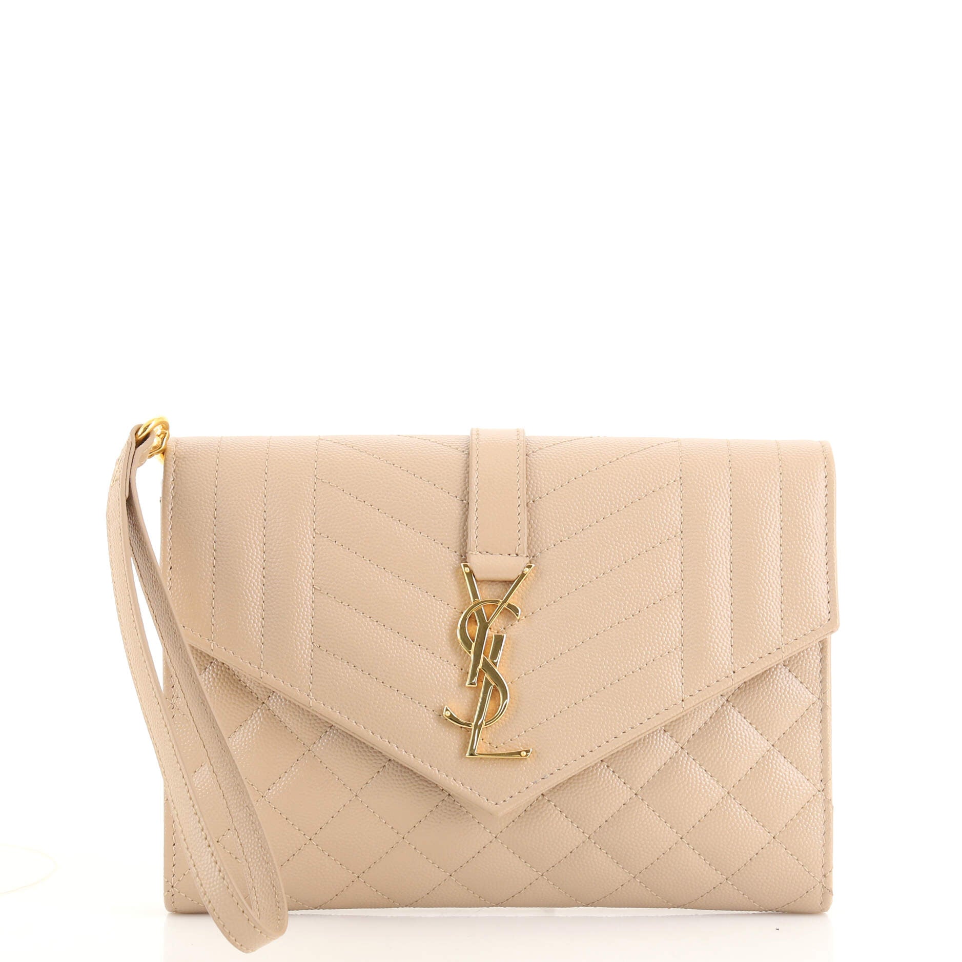Classic Monogram Envelope Wristlet Clutch Mixed Matelasse Leather