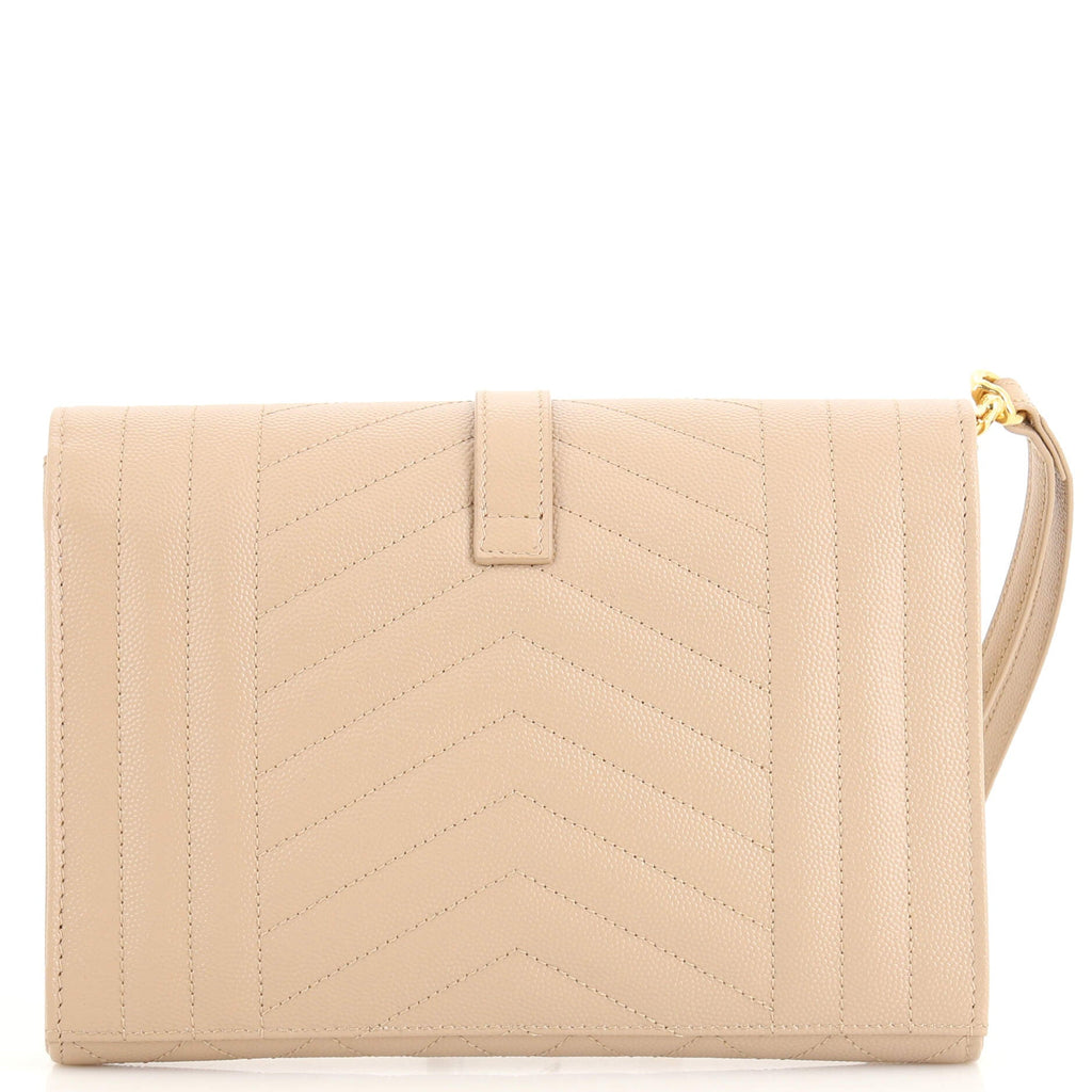 Classic Monogram Envelope Wristlet Clutch Mixed Matelasse Leather
