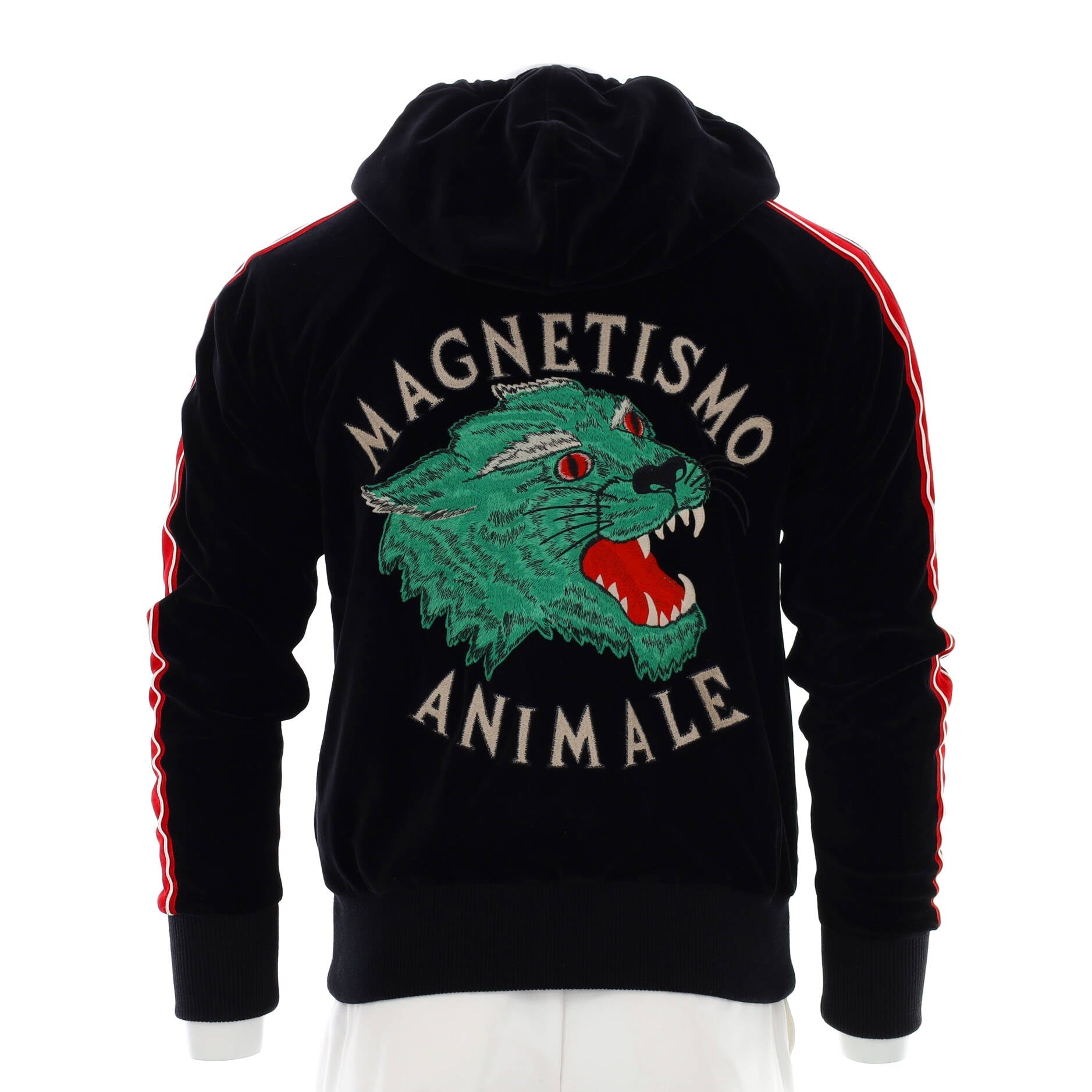 Men's Zip Up Hoodie Embroidered Velvet