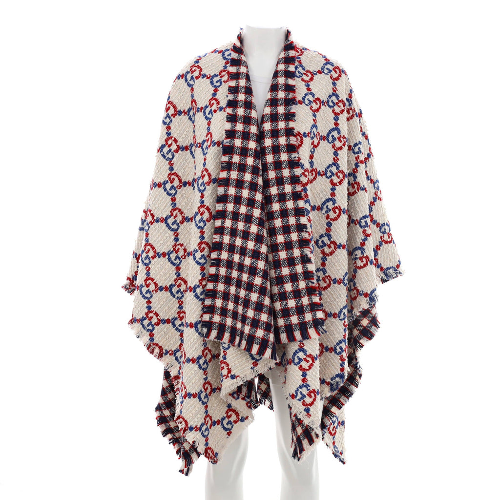 Women's Reversible Cape Poncho GG Tweed