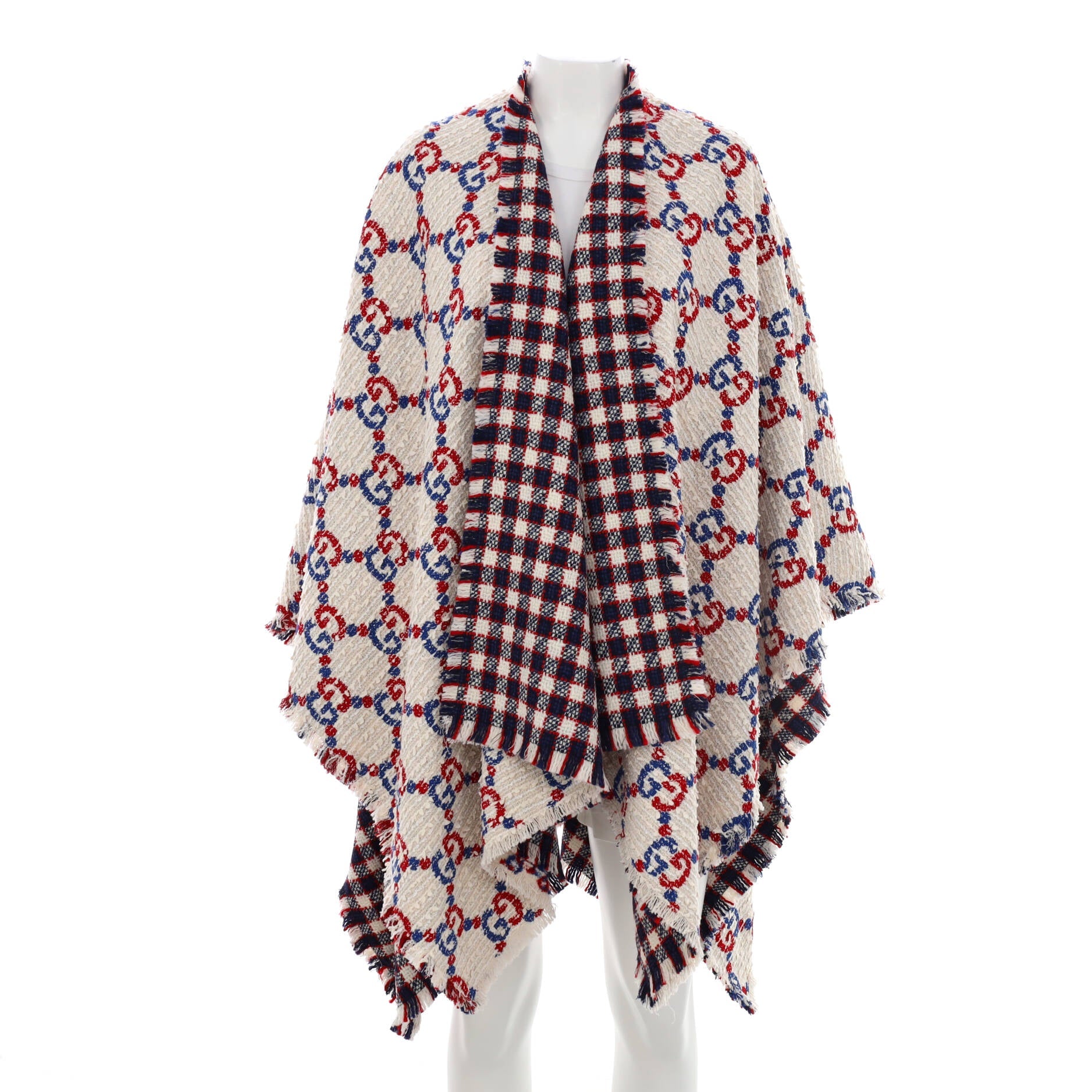 Women's Reversible Cape Poncho GG Tweed