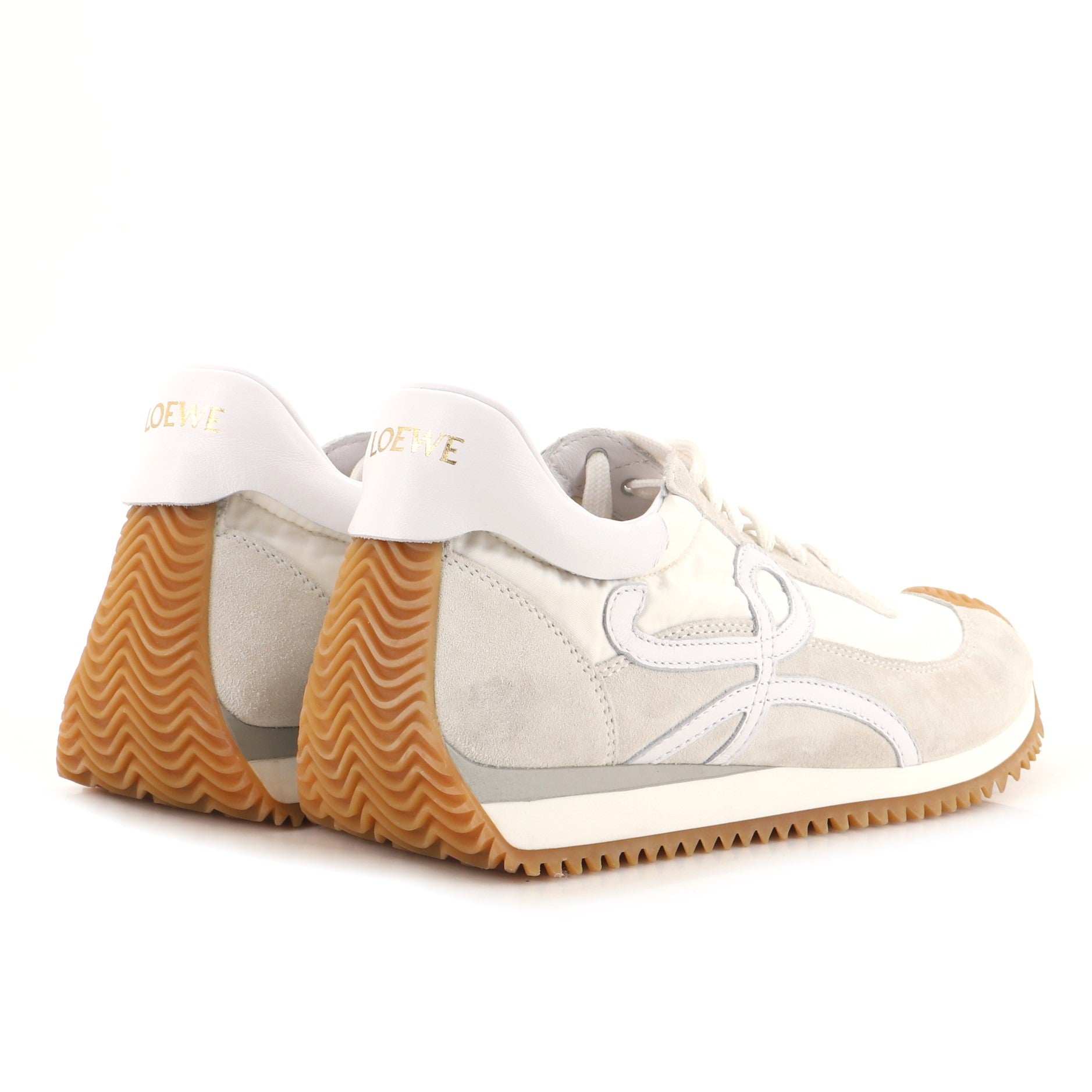 Women's Flow Runner Sneakers Nylon with Leather and Suede