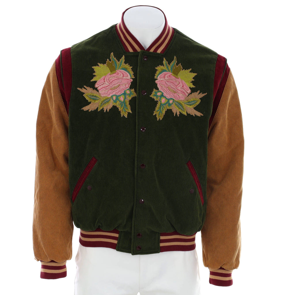 Men's Varsity Jacket Embroidered Corduroy