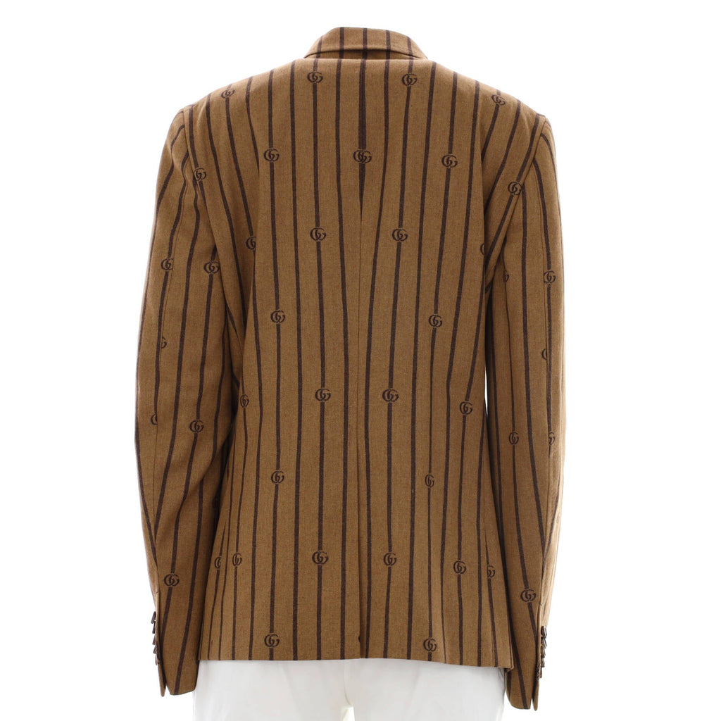 Men's Striped Double Breasted Blazer GG Wool