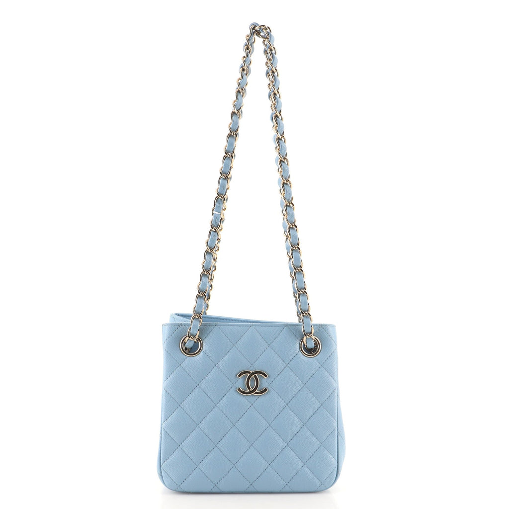 CC Square Bucket Tote Quilted Caviar Mini