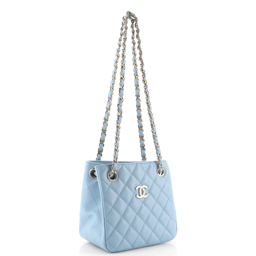 CC Square Bucket Tote Quilted Caviar Mini