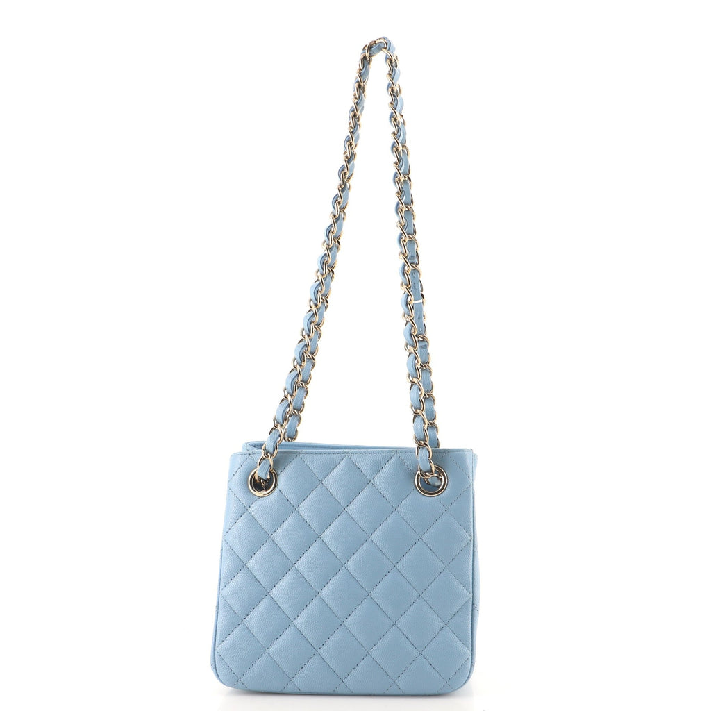 CC Square Bucket Tote Quilted Caviar Mini