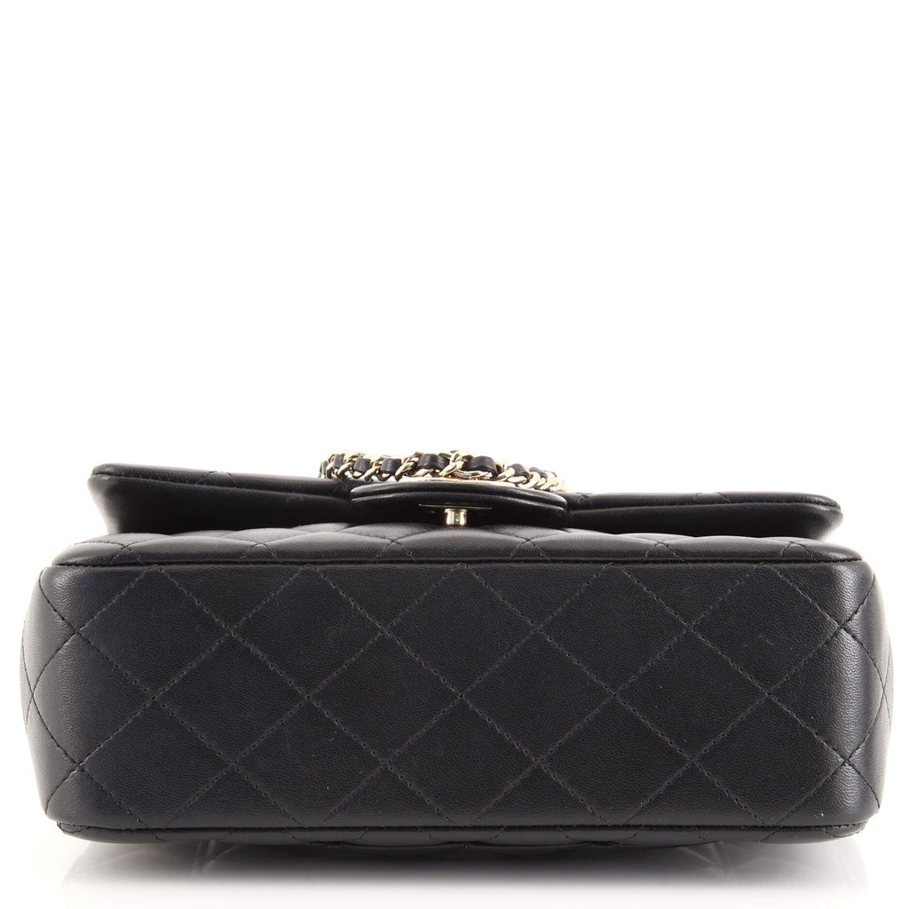 Classic Single Flap Top Handle Bag Quilted Lambskin Mini