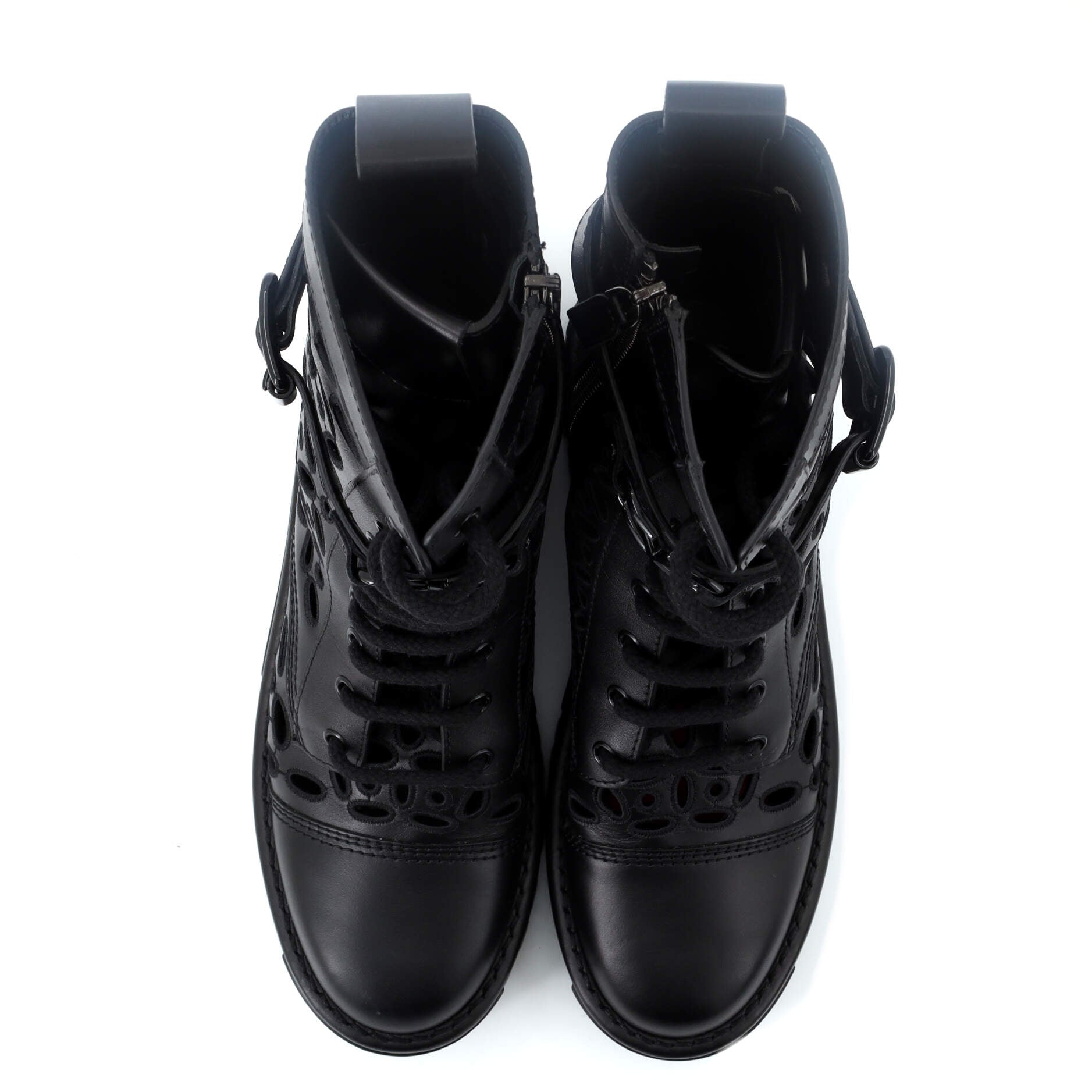 Women's Atelier San Gallo 08 Lug Sole Combat Boots Laser Cut Leather
