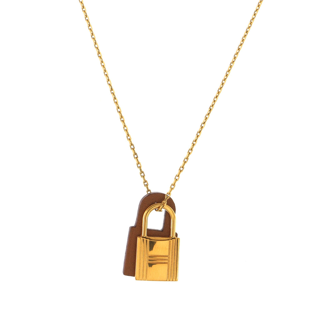 O'Kelly Pendant Necklace Metal and Leather Small
