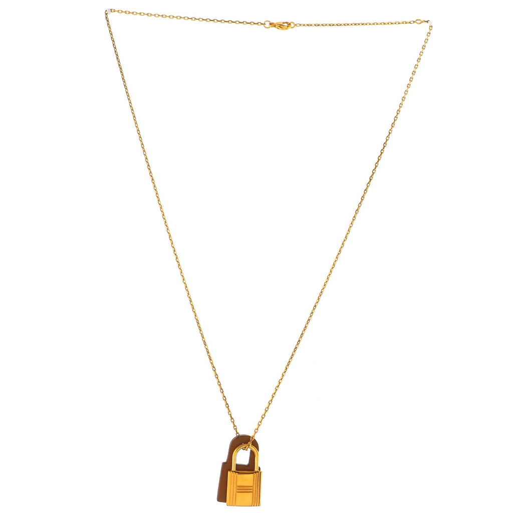 O'Kelly Pendant Necklace Metal and Leather Small