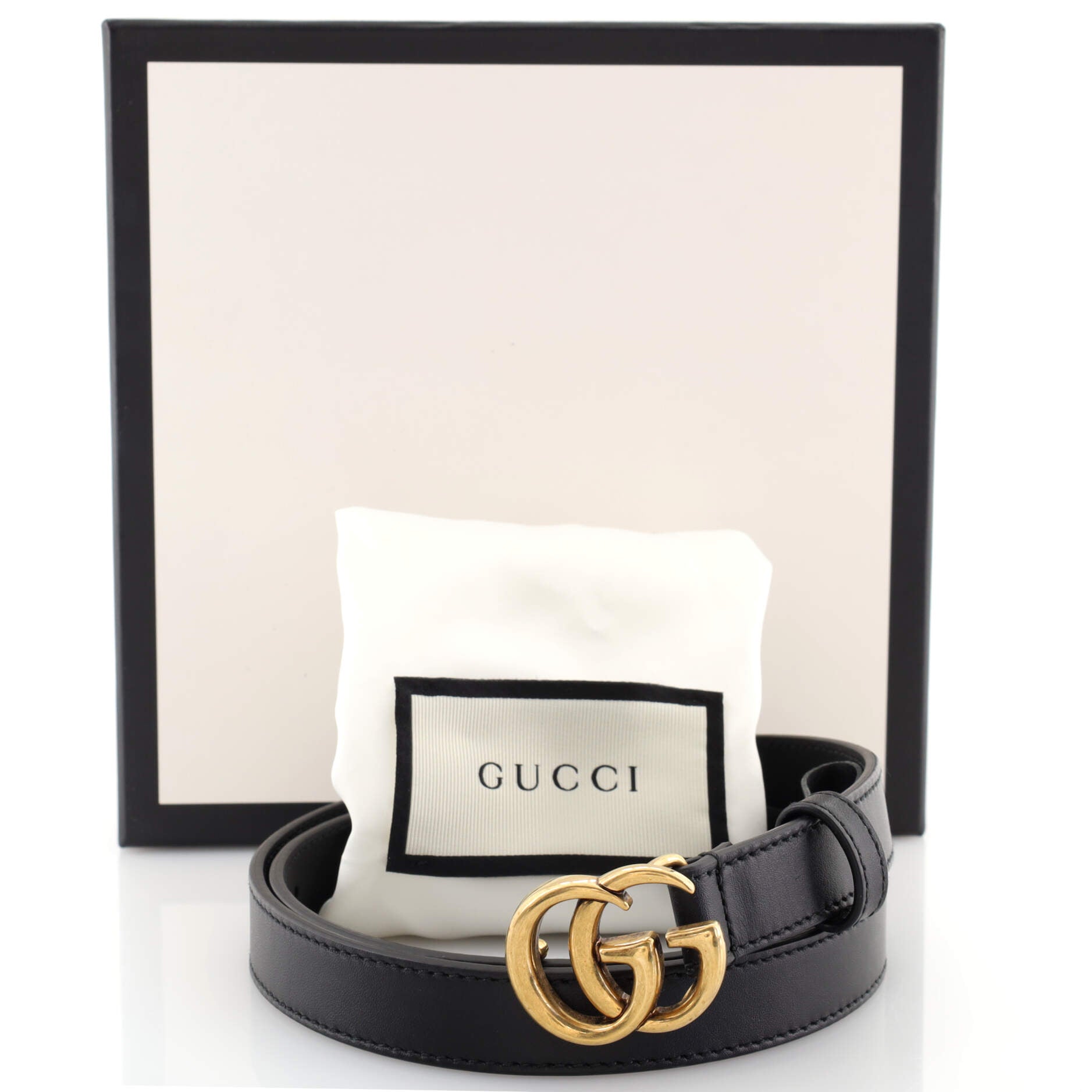 GG Marmont Belt Leather Thin 75