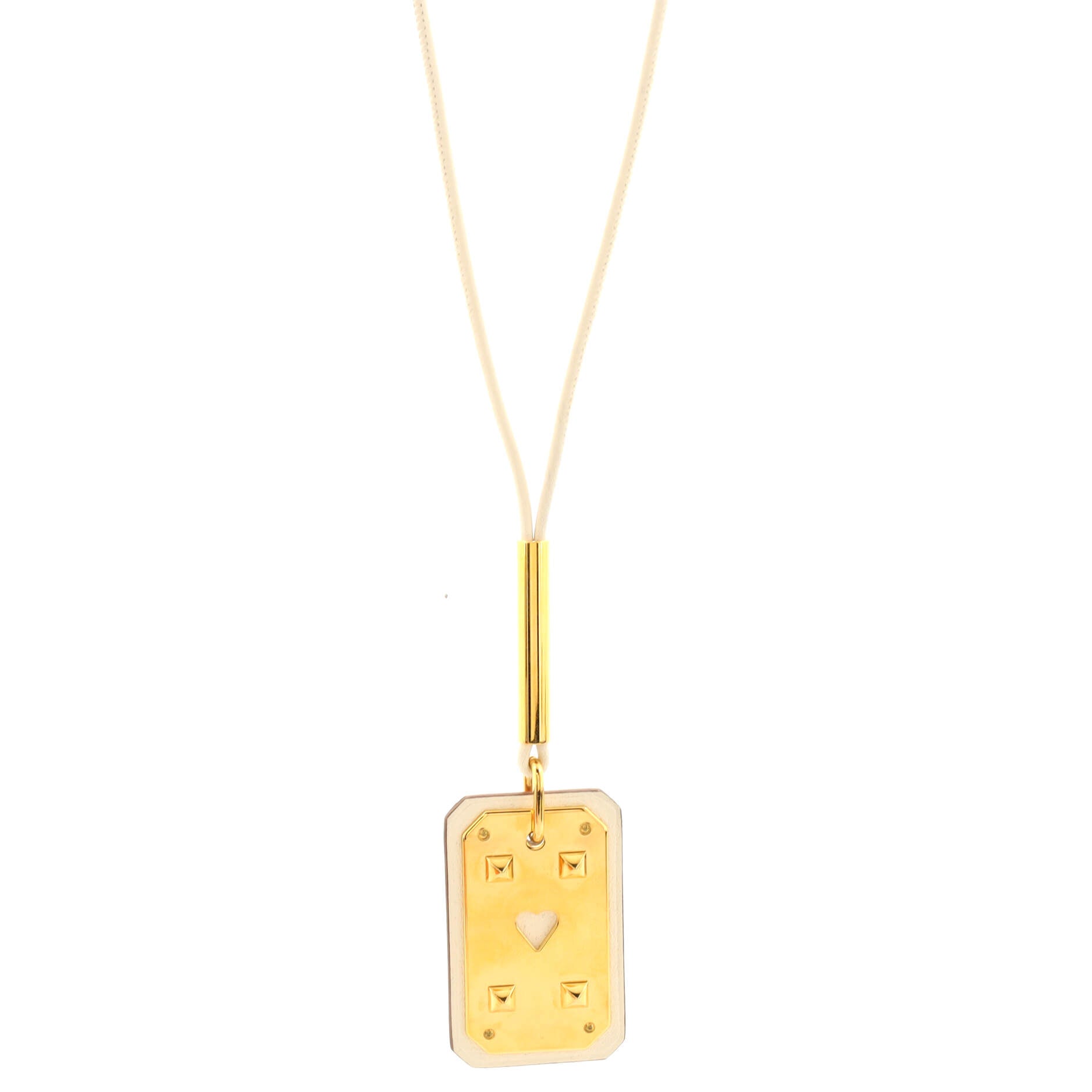 As de Coeur Pendant Necklace Leather with Metal Large