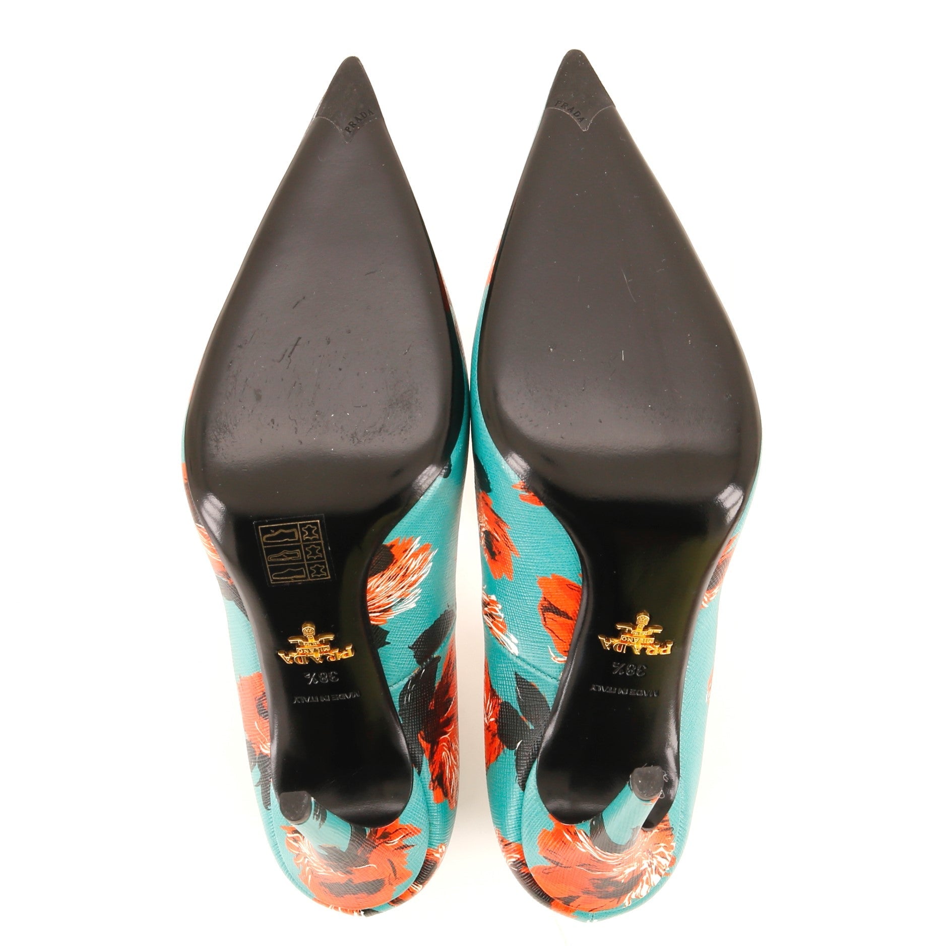 Women's Pointed Toe Pumps Printed Saffiano Leather