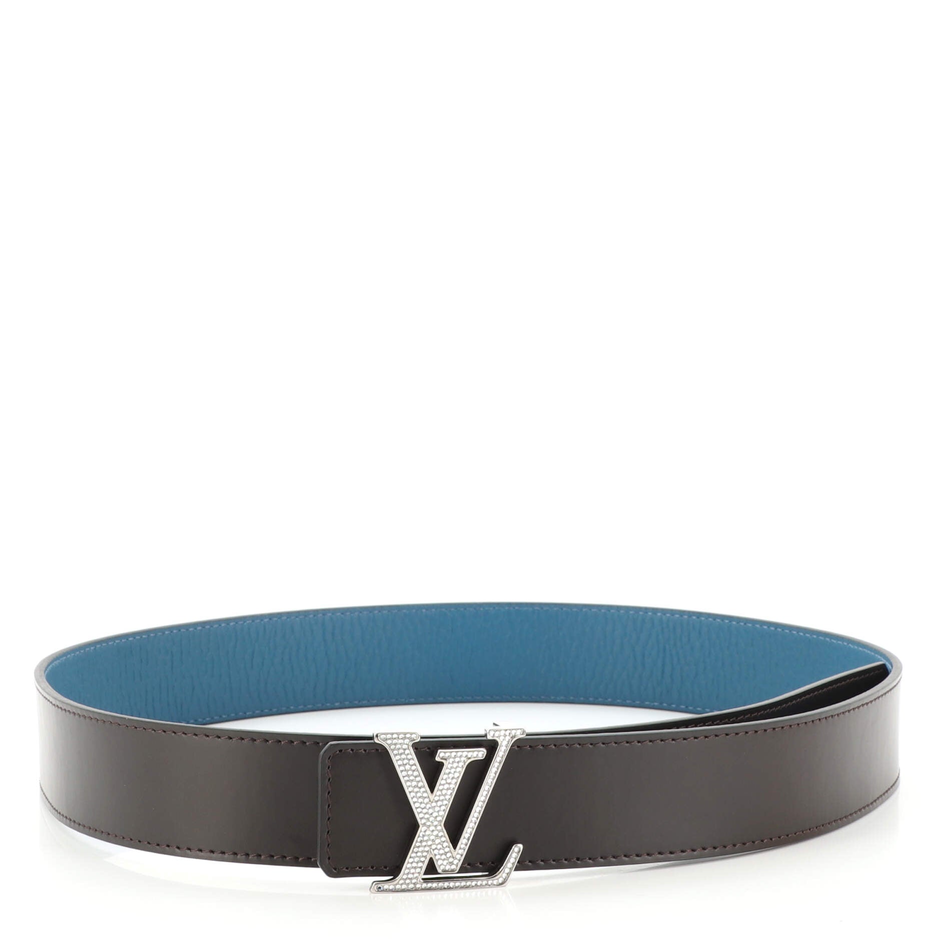 LV Crystals Initiales Reversible Belt Leather Wide 85