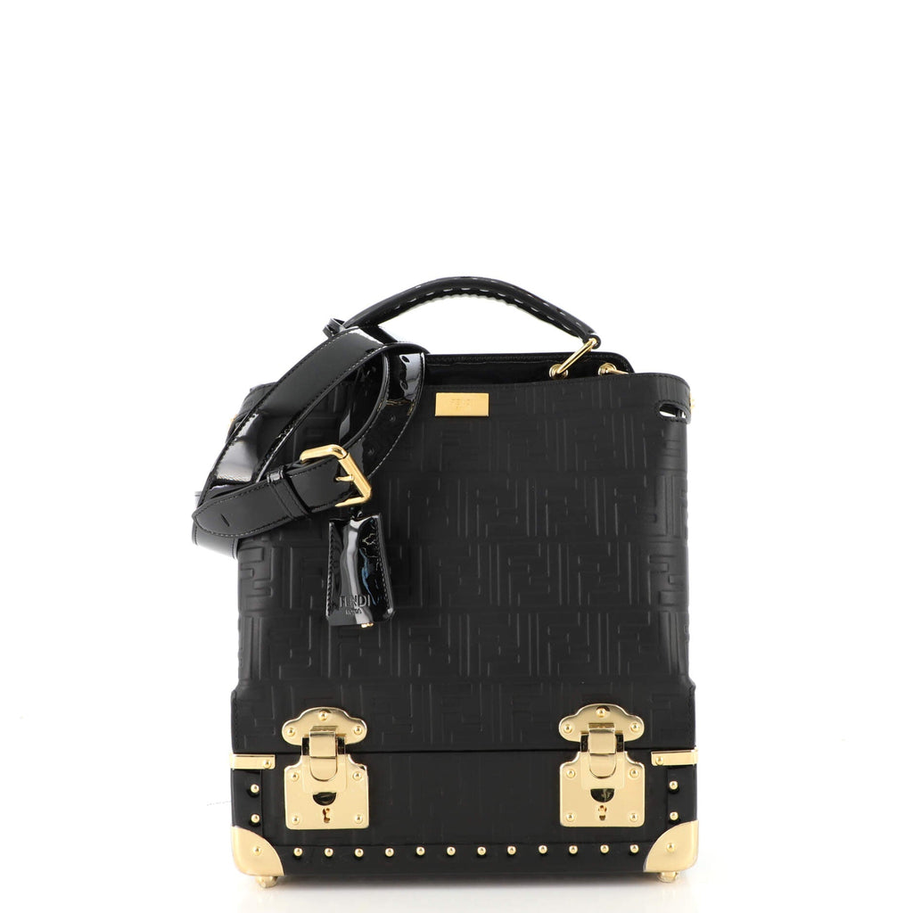 Peekaboo Iconic Essential Bag Zucca Embossed Leather Mini