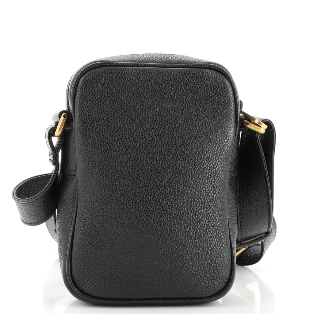 Logo Zip Messenger Bag Printed Leather Mini