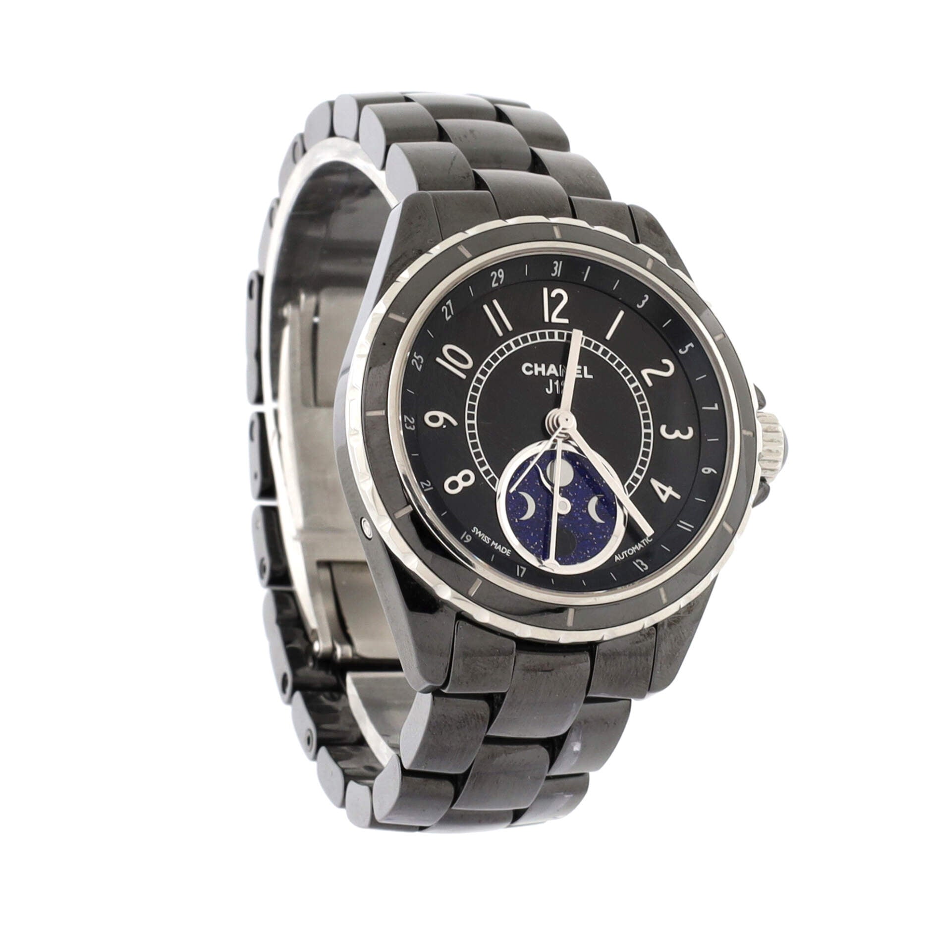 J12 Moonphase Automatic Watch Ceramic and Stainless Steel 38