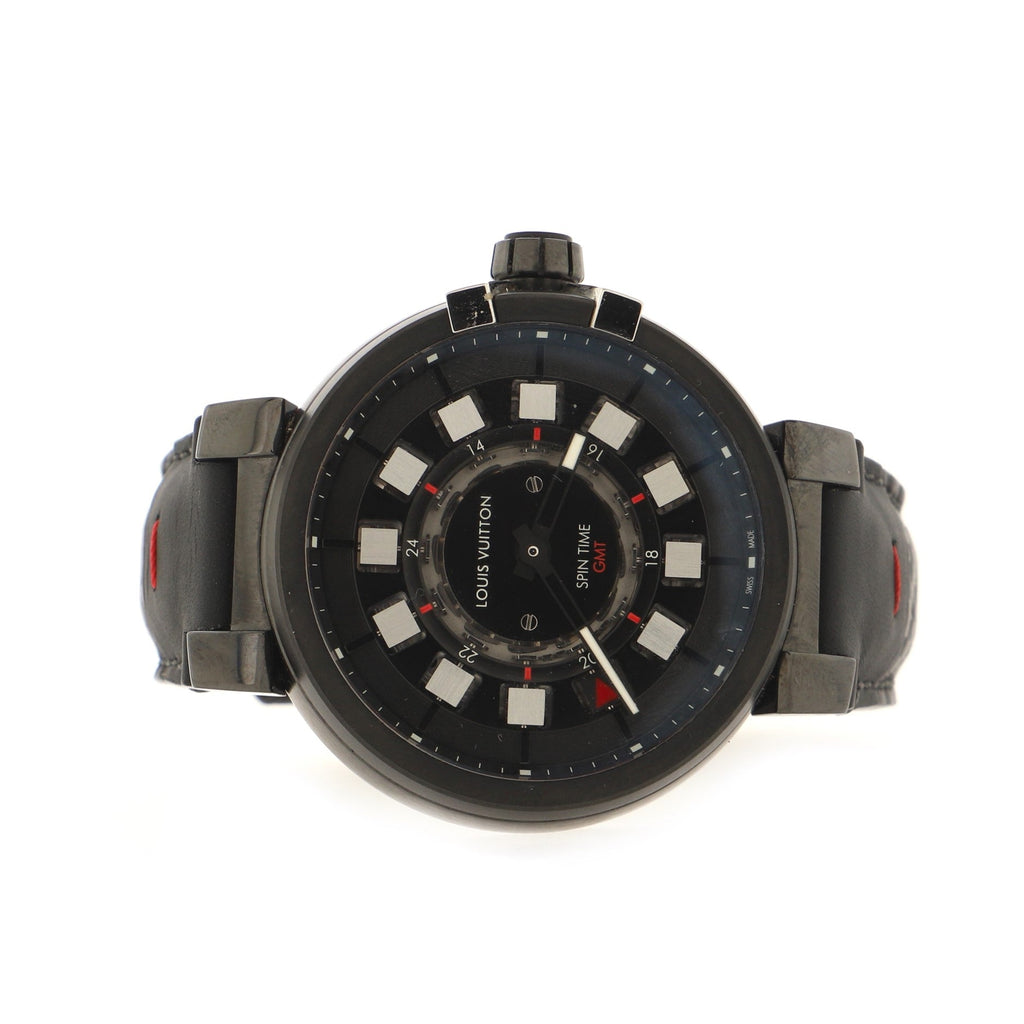 Tambour Spin Time GMT Automatic Watch PVD and Canvas 45